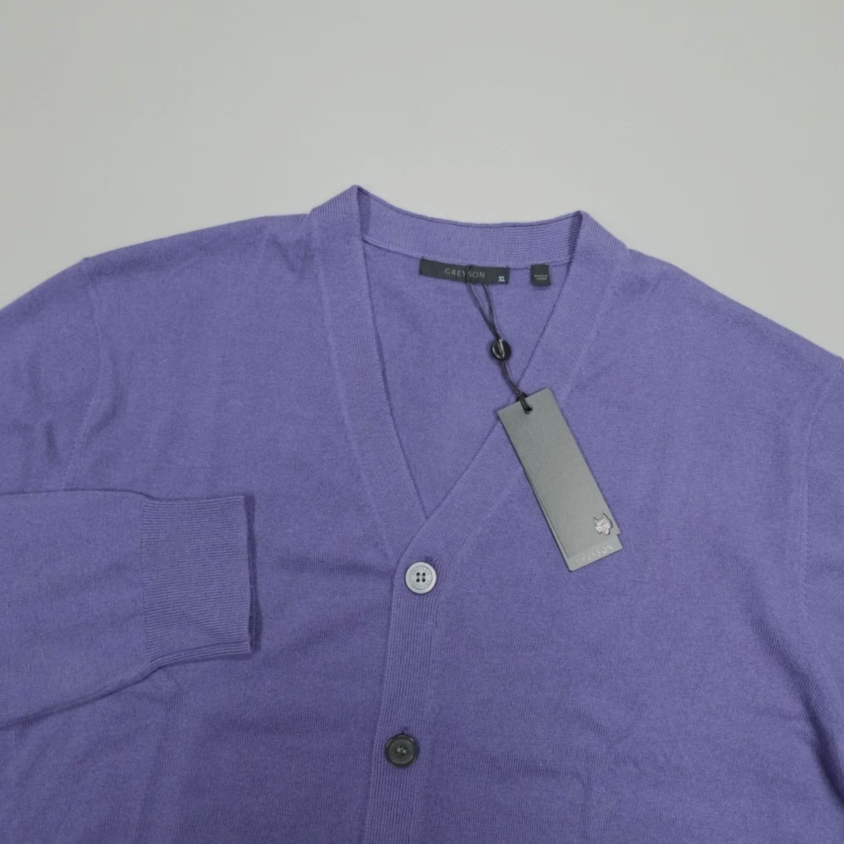 Vintage Greyson Cardigan Sweater Mens XL Purple Honeycreeper Nylon Wool V-Neck Button Modern - 000 Size US XL / EU 56 / 4 - 2 Thumbnail