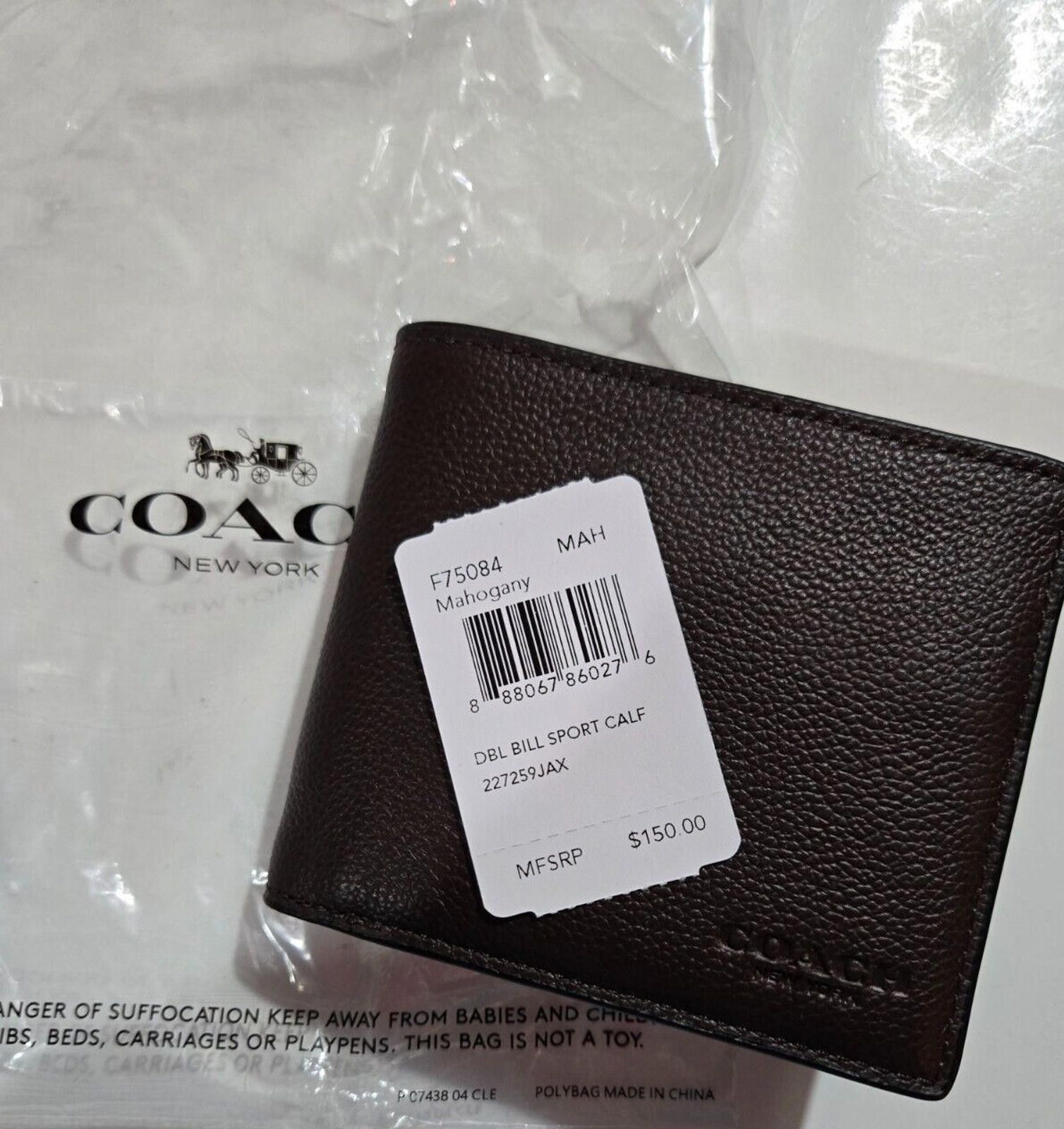 Coach Coach F75084 Men's Wallet Double Billfold Sport Calf NWT Size ONE SIZE - 6 Thumbnail