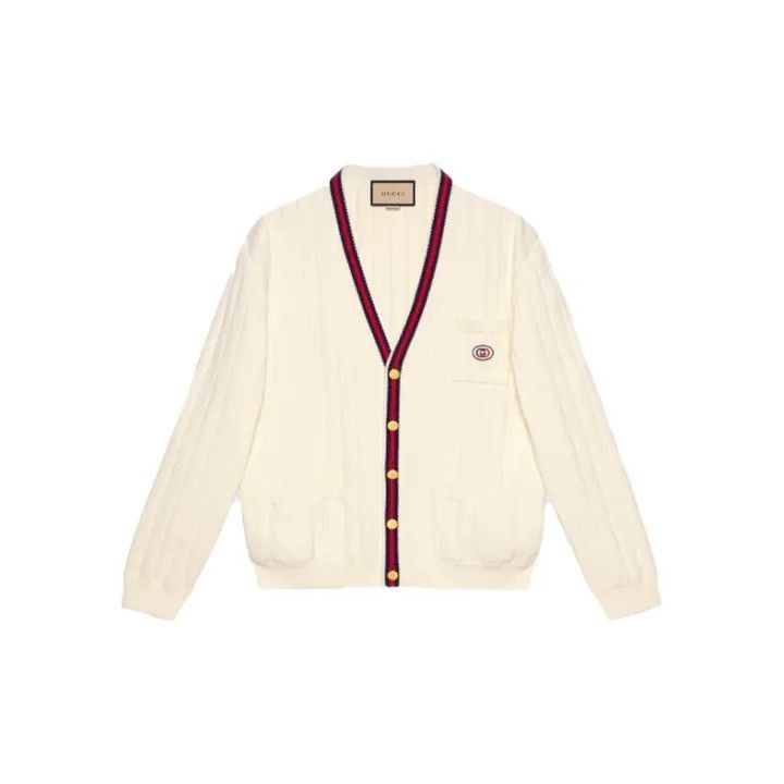 Gucci Gucci Gucci FW21 Logo V-Neck Long Sleeve Cardigan -2506 Size US L / EU 52-54 / 3 - 2 Thumbnail