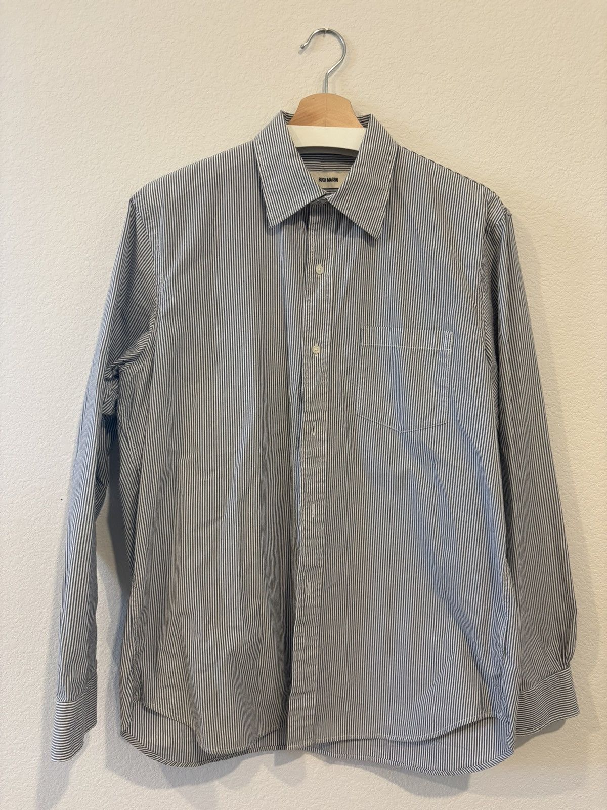 Buck Mason Wornwell Single Needle Dress Shirt in White, Men's