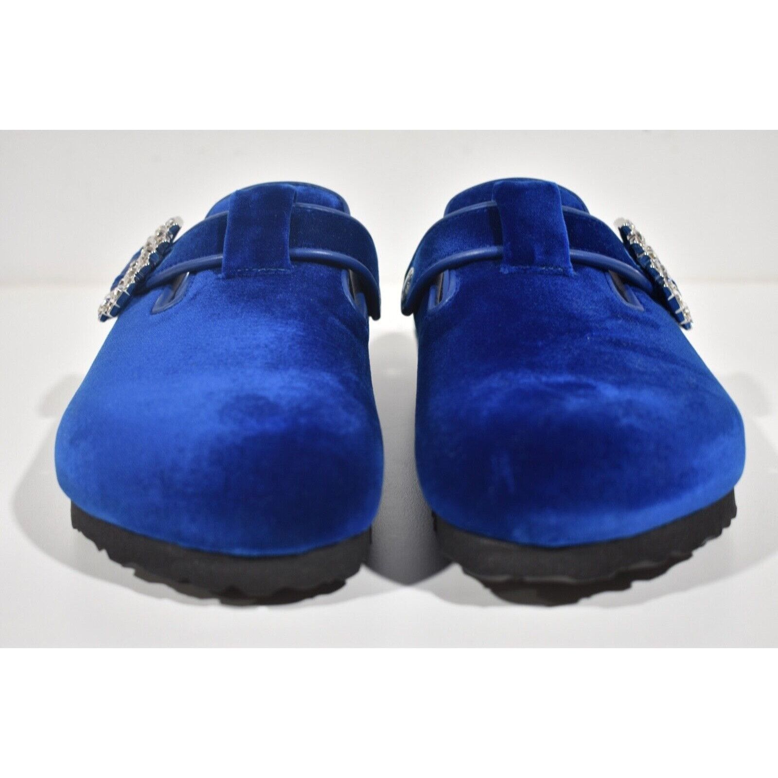 Manolo Blahnik Birkenstock Boston Crystal Buckle Velvet Backless Mule 37 Size US 7 / IT 37 - 5 Thumbnail