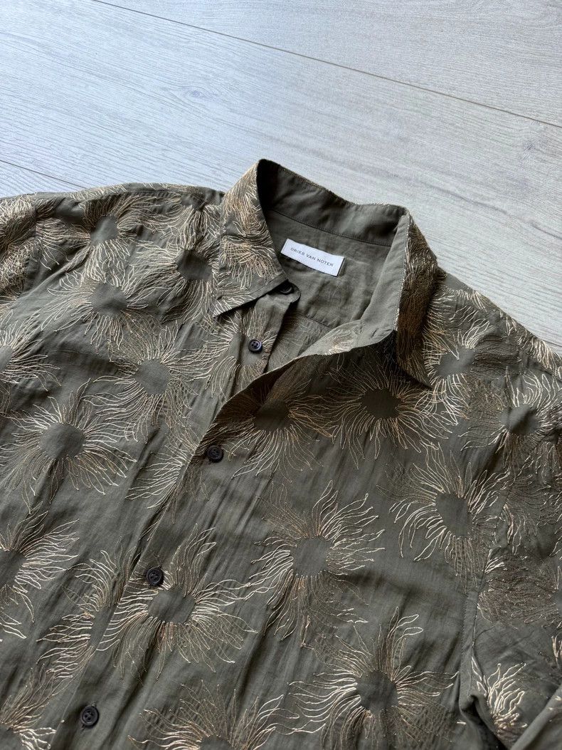Dries Van Noten DRIES VAN NOTEN Golden embroidered shirt Size US M / EU 48-50 / 2 - 2 Thumbnail
