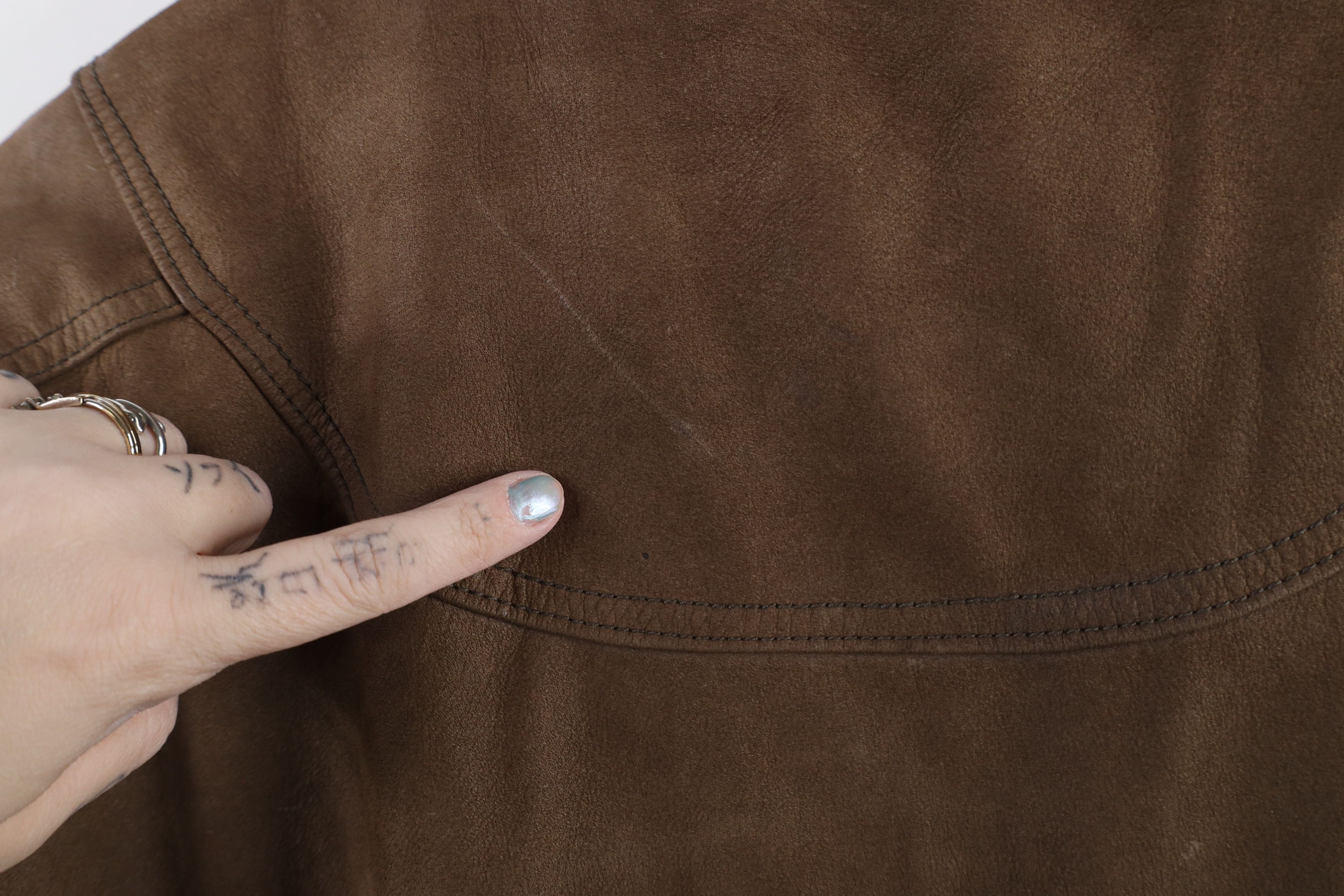 Vintage Vintage 90s Streetwear Suede Leather Flight Bomber Jacket Size US XXL / EU 58 / 5 - 14 Thumbnail