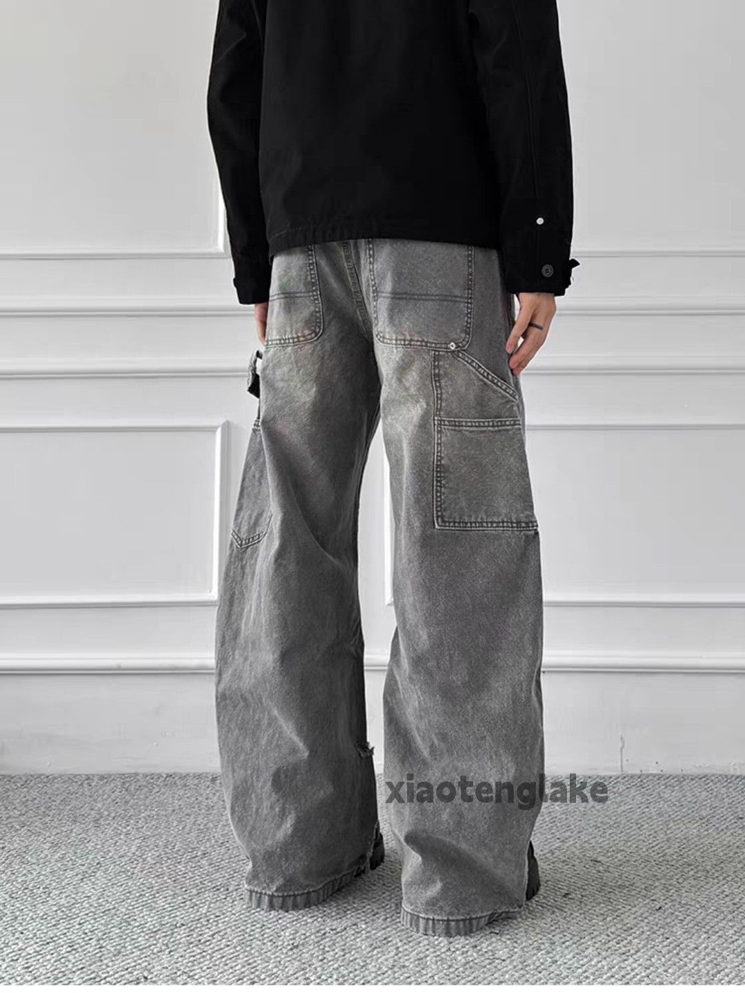 Jean zx vintage washed faded wide Leg flared stain jeans Size US 30 / EU 46 - 6 Thumbnail