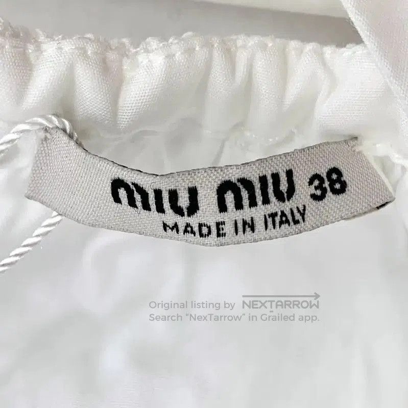 Miu Miu Miu Miu White Cotton Midi Dress for Women . Size S / US 4 / IT 40 - 6 Thumbnail