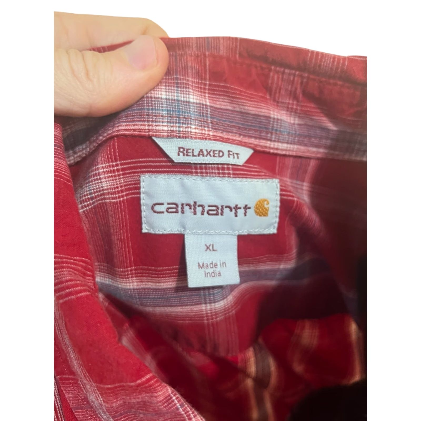 Carhartt Carhartt Mens XL Red Plaid Long Sleeve Button Up Shirt Relaxed Fit EUC Size US XL / EU 56 / 4 - 6 Thumbnail