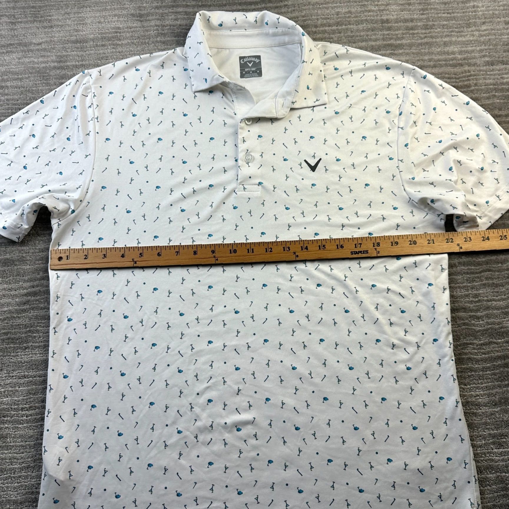 Callaway Callaway Polo Shirt Mens Medium White All Over Print Golf Performance Size US M / EU 48-50 / 2 - 6 Thumbnail