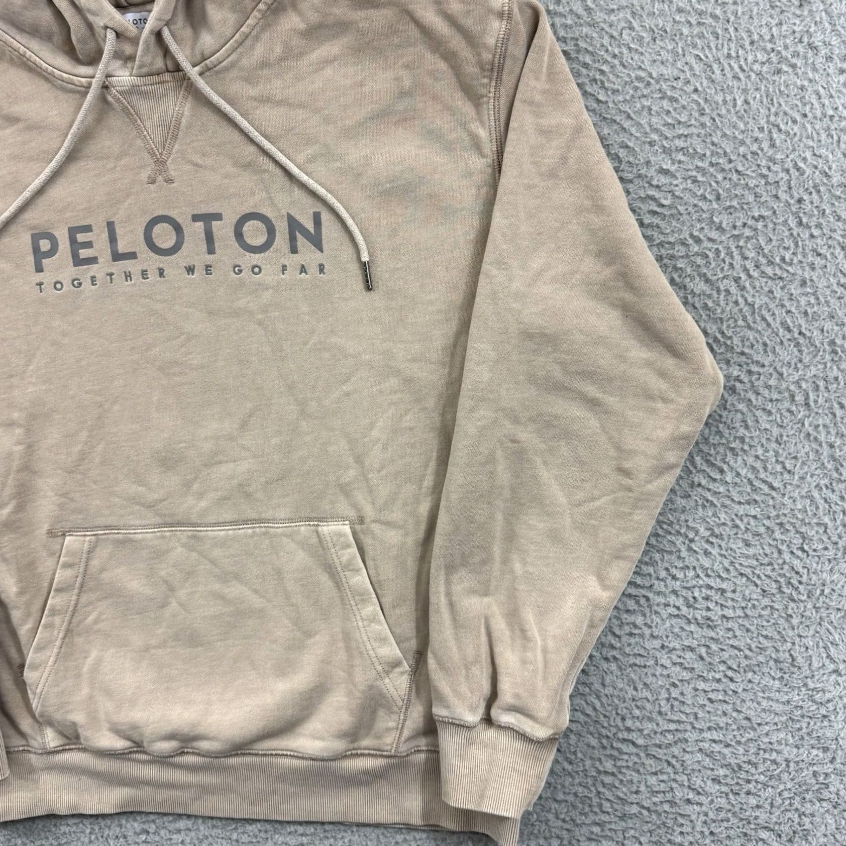 Vintage Peloton Hoodie Mens Small Beige Brooklyn Pullover French Terry Active Logo Hooded Sweatshirt Size US S / EU 44-46 / 1 - 5 Thumbnail