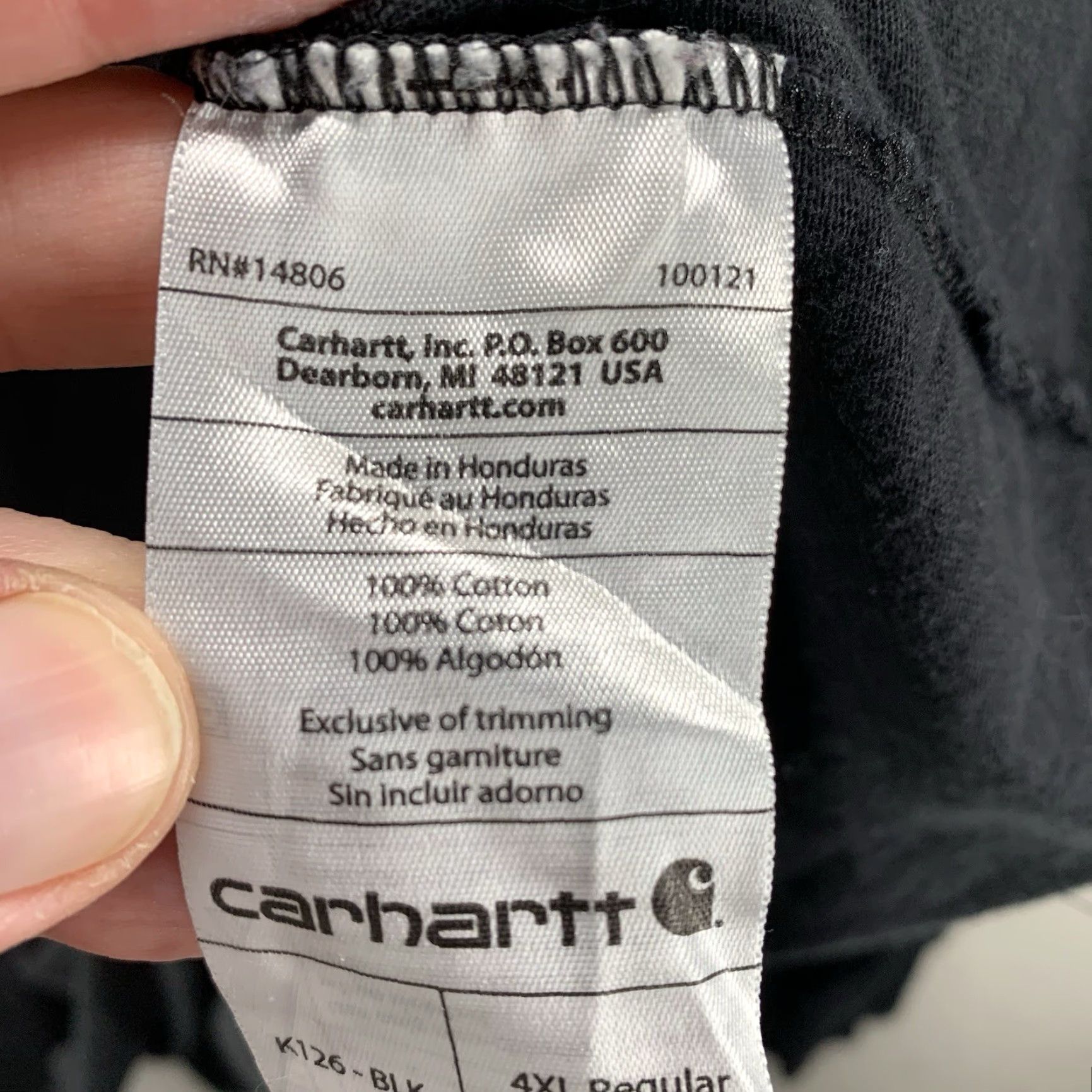 Carhartt Carhartt Mens Black 4XL Long Sleeve T-Shirt All Cotton Crew Neck Pockets Logo Heavyweight Regular Fit 4XL Mens Shirt Carhartt Men'S K87 Size US XXL / EU 58 / 5 - 6 Thumbnail