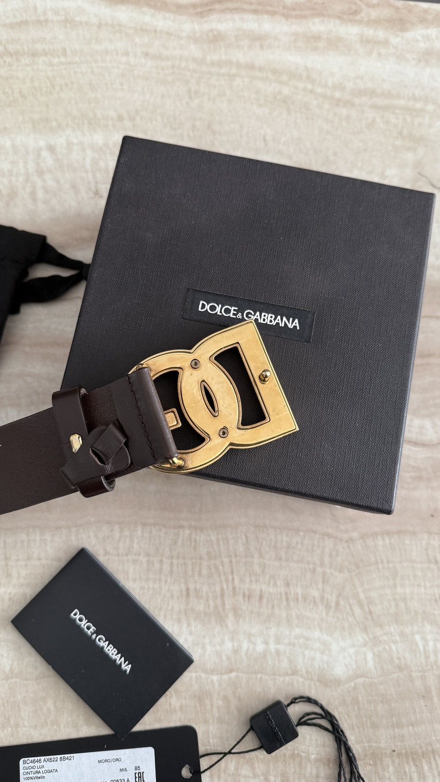 Dolce & Gabbana Dolce & Gabbana Leather Belt Size 85 Size 32 - 5 Thumbnail
