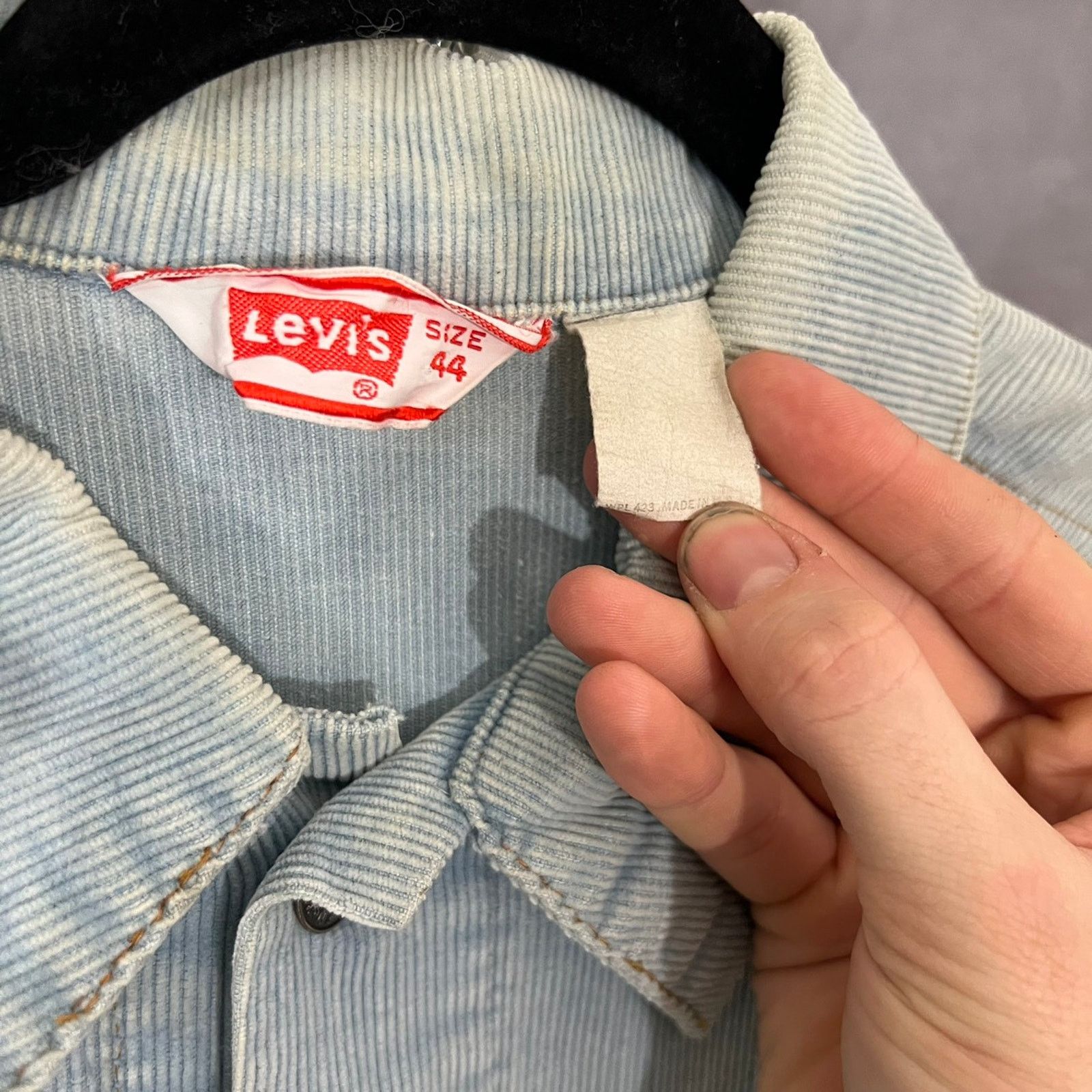 Levi's × Vintage Men's Vintage 70's Levi's USA Light Blue Corduroy SZ 44 Size US M / EU 48-50 / 2 - 6 Thumbnail