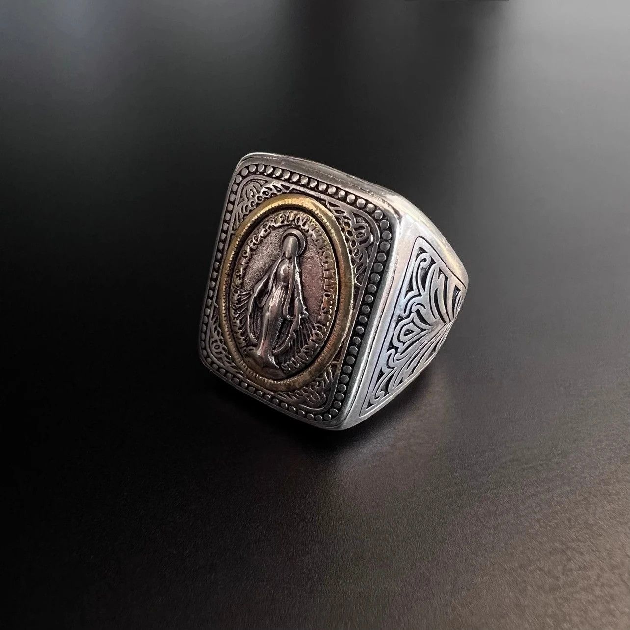Jewelry × Vintage Gothic Silver Ring Vintage Religious Size ONE SIZE - 2 Thumbnail