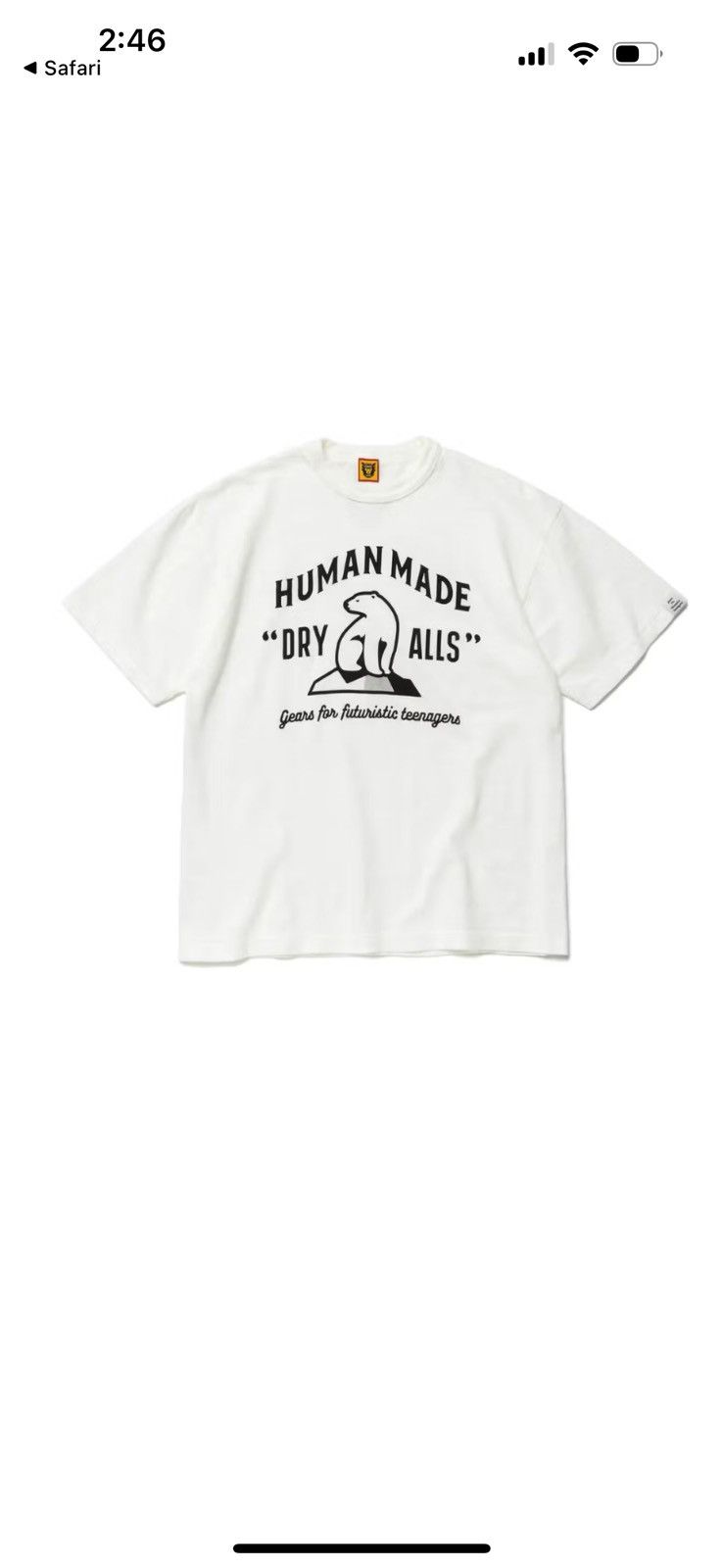Human Made Dry Alls Polar Bear T shirt