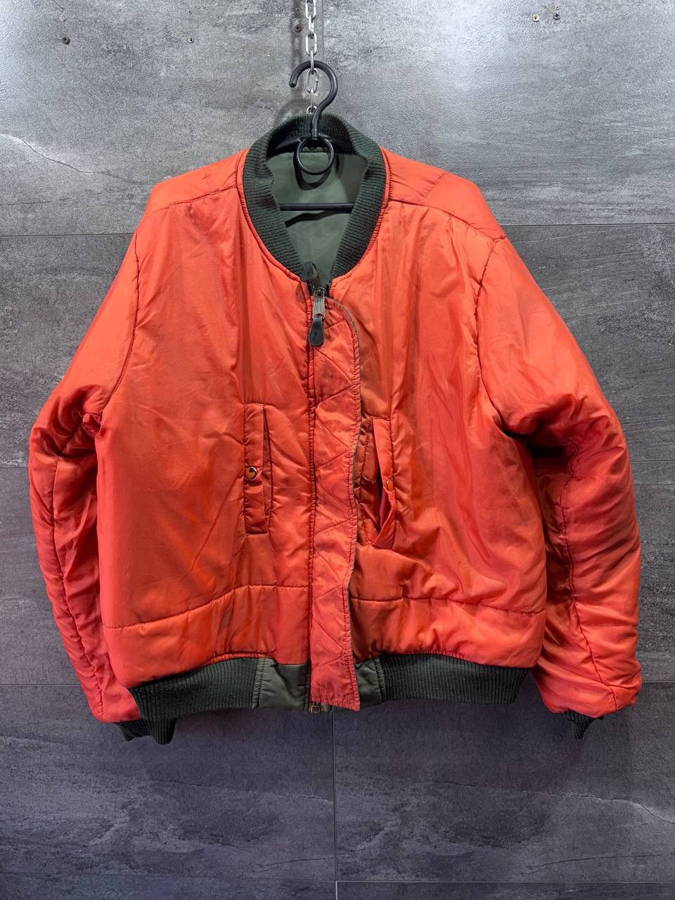 Other Vintage MA-1 Flight Bomber Jacket Reversible Green Orange Size US L / EU 52-54 / 3 - 3 Thumbnail