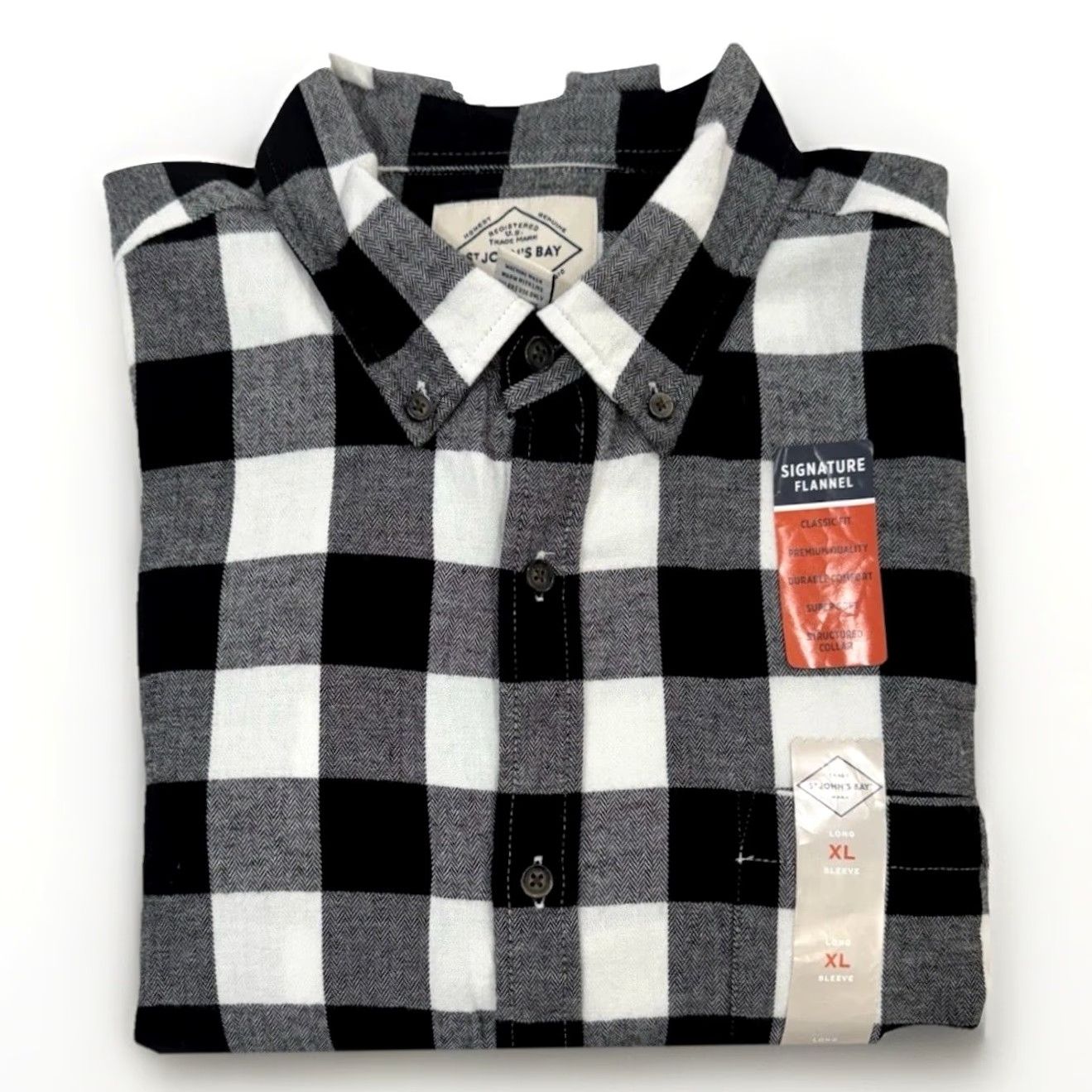 Vintage VINTAGE St. Johns Bay Flannel Shirt Mens XL Black/White Buffalo Plaid Super Soft Size US XL / EU 56 / 4 - 2 Thumbnail