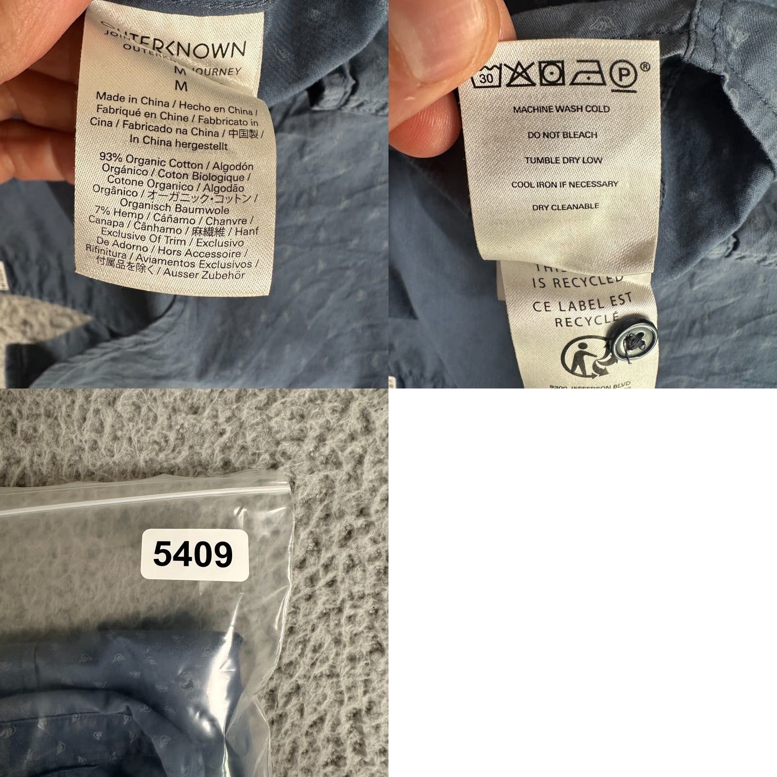 Outerknown Outerknown Shirt Mens Medium Blue Button Down Hang Loose All Over Flaw Size US M / EU 48-50 / 2 - 8 Thumbnail