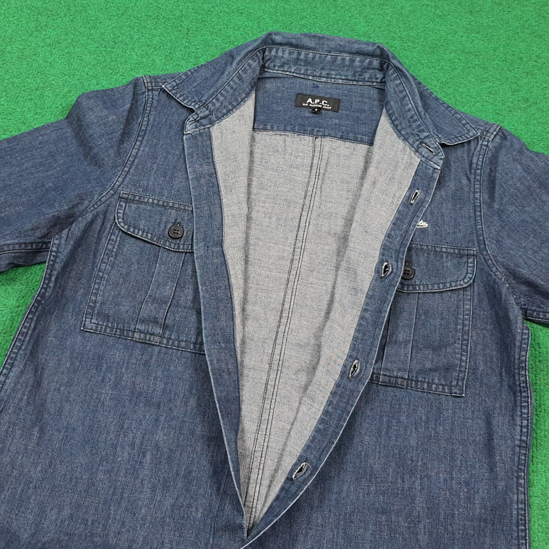 A.P.C. Vintage A.P.C P.R. Centriste Embroidery Denim Shirt C301N37 Size US XS / EU 42 / 0 - 7 Thumbnail