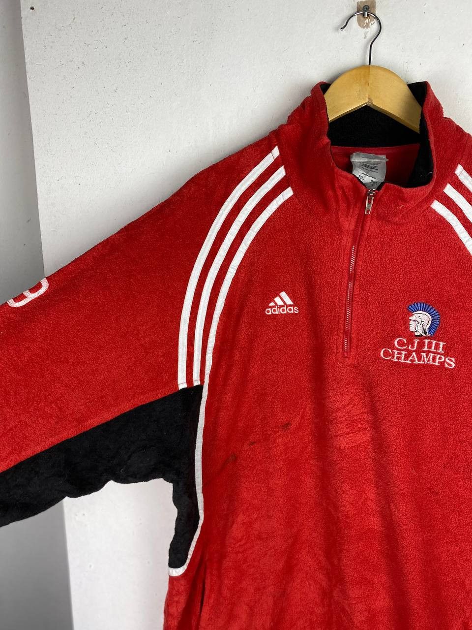 Adidas vintage adidas fleece quarter zipper jacket Size US L / EU 52-54 / 3 - 3 Thumbnail