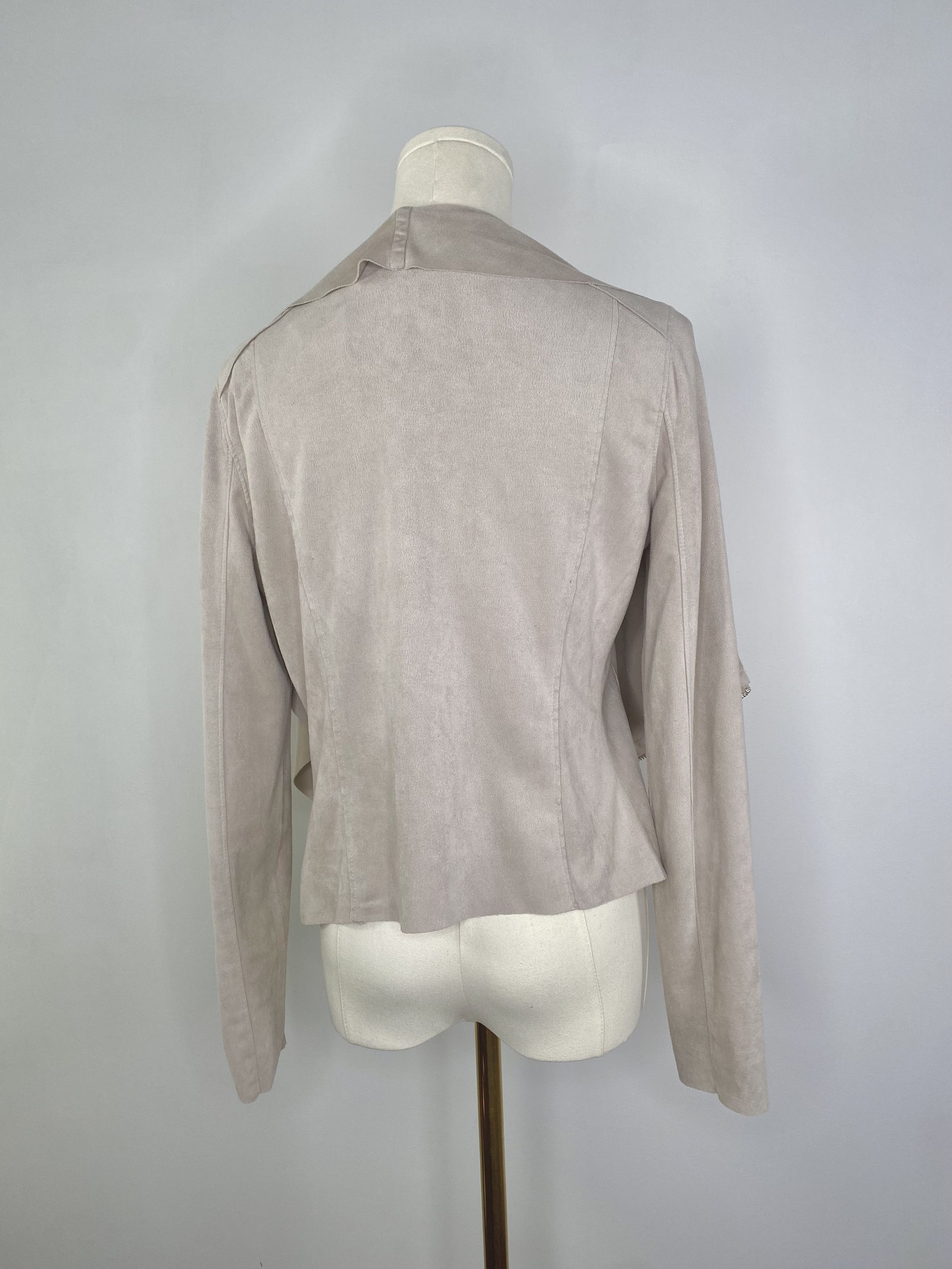 Vintage BlankNYC - Grey Mimicked Suede Drape Coat Size M / US 6-8 / IT 42-44 - 6 Thumbnail