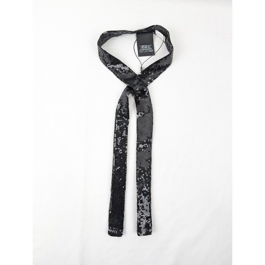Saint Laurent Paris o1rshd1 Size: OS / Square Sequence Lavalliere Scarf in Black Size ONE SIZE - 1 Thumbnail