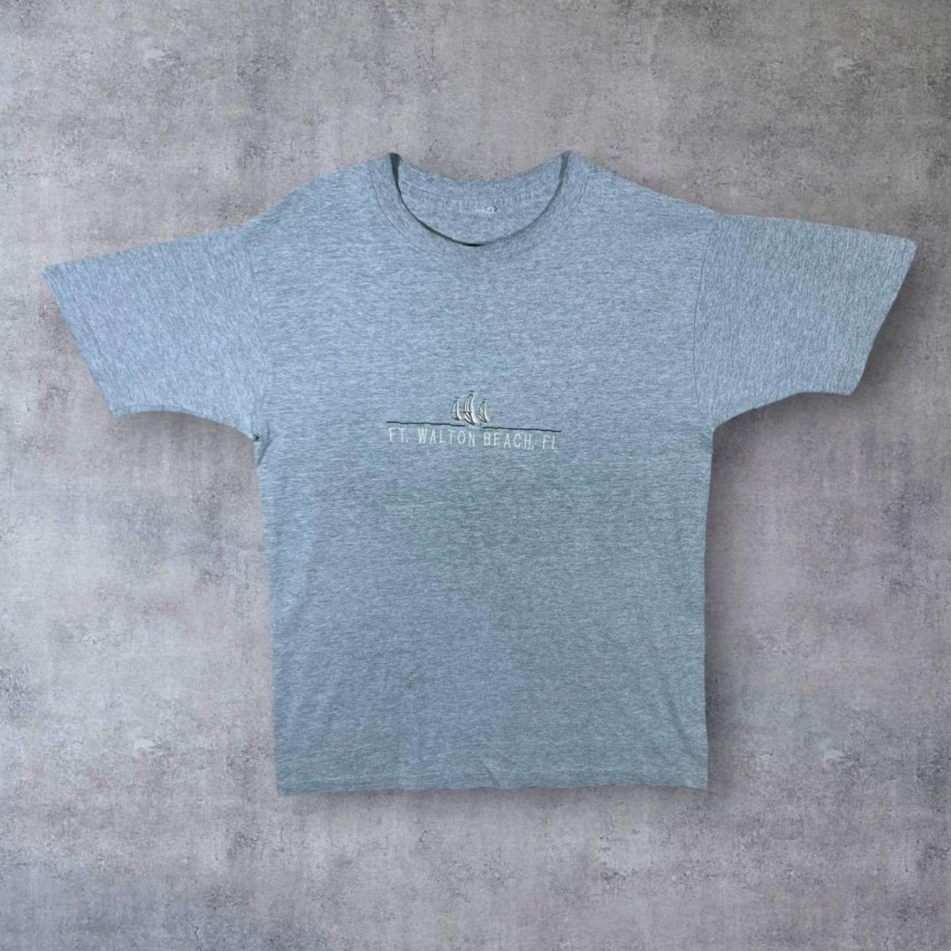 Vintage VINTAGE Walton Beach, FL Embroidered Souvenir Grey Tourist T-Shirt M Mens Shirt Short Sleeve Cotton Beach 90s WL39 Size US M / EU 48-50 / 2 - 2 Thumbnail