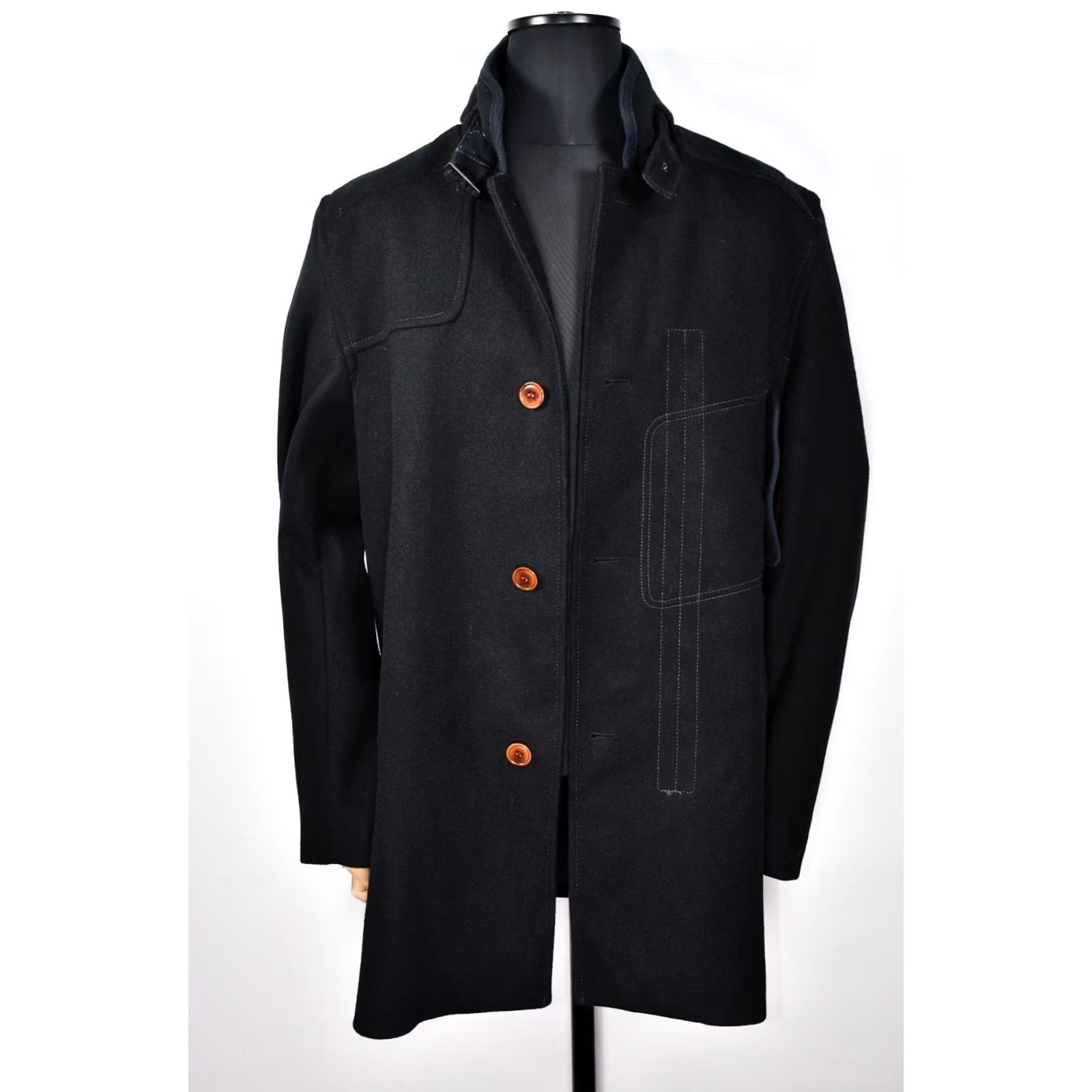 G-Star G-Star RAW Decoy Wool Garber Trench Jacket Mens 3XL Wool Black 3XL Coat Casual Vintage: No Size US XXL / EU 58 / 5 - 5 Thumbnail
