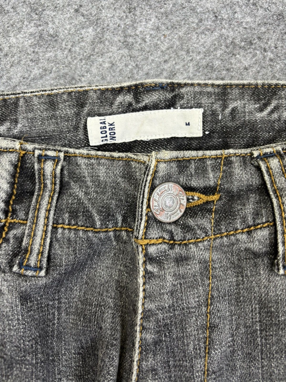 Japanese Brand 💥Multipockets💥GLOBAL WORK 3D 8 Pockets Cargo Jeans F989 Size US 31 - 7 Thumbnail