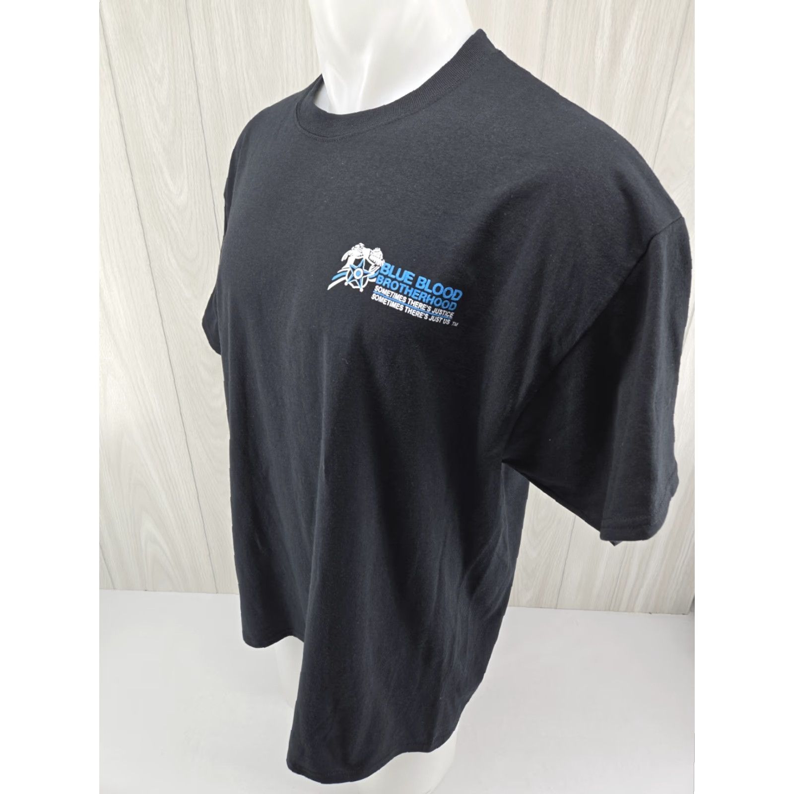 Port & Company VINTAGE Blue Blood Brotherhood Police T Shirt XL Black Size US XL / EU 56 / 4 - 5 Thumbnail