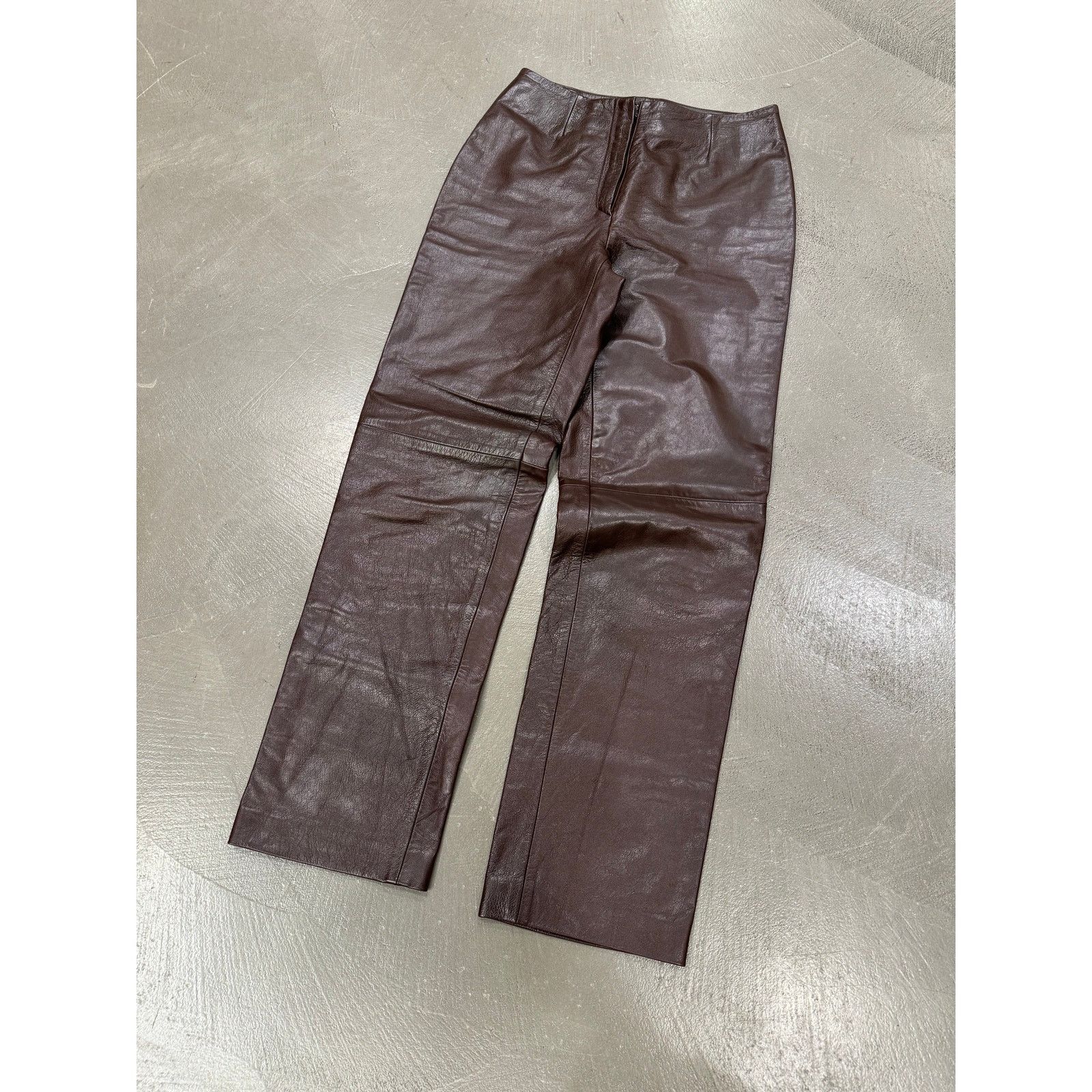 Prada 1990s Prada brown leather pants Size 28" / US 6 / IT 42 - 4 Thumbnail