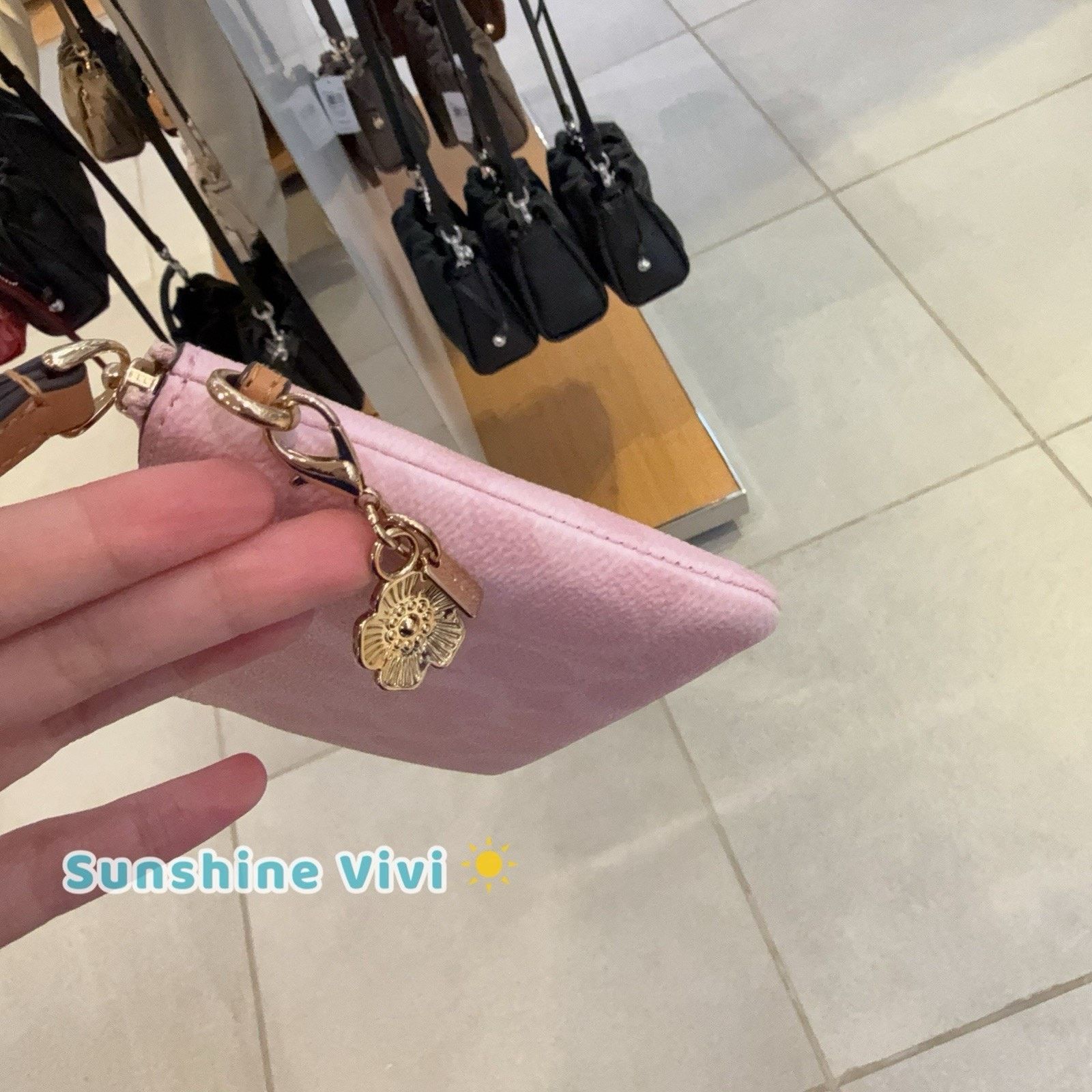 Coach NWT Coach CEF72 Corner Zip Wristlet Charm Gold Powder Pink Size ONE SIZE - 2 Thumbnail