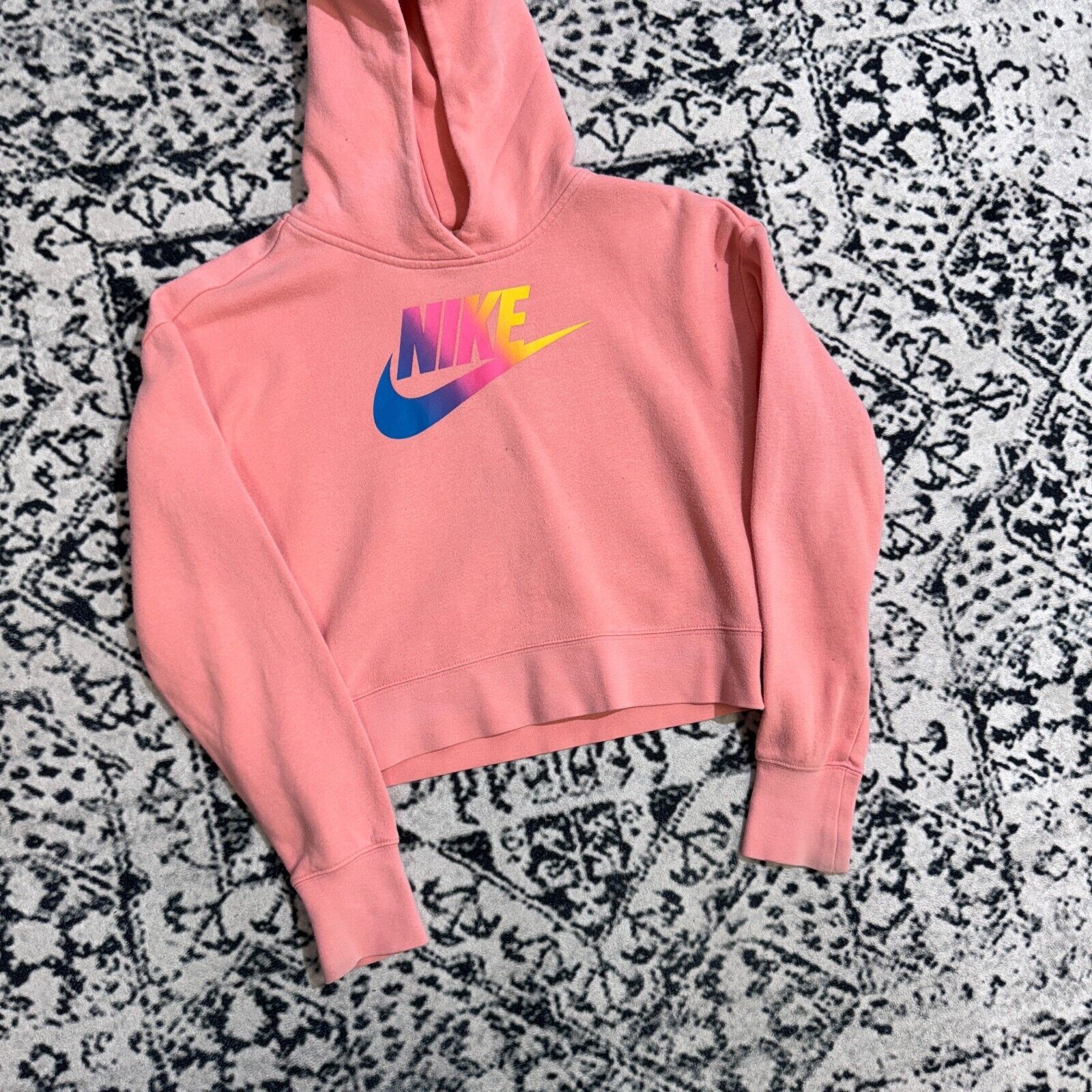 Nike × Vintage Vintage Nike Peach Cotton Hoodie Size S 90s Centre Swoosh Size US S / EU 44-46 / 1 - 4 Thumbnail