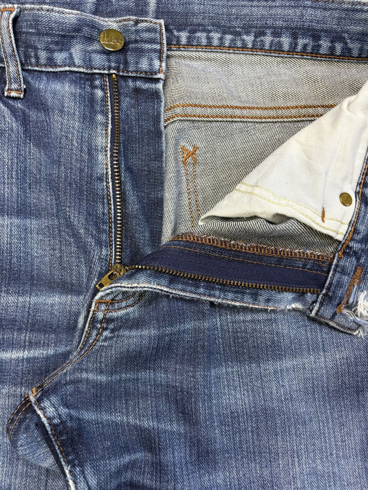 Lee Vintage Lee Blue Wash Distressed Bootcut Flare Jeans Size US 31 - 9 Thumbnail
