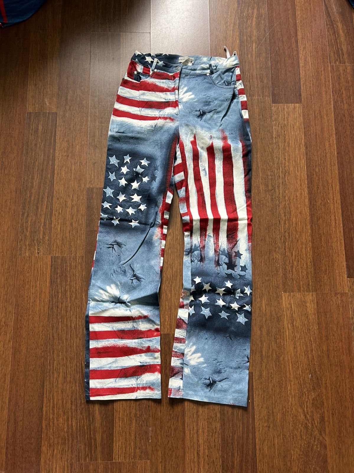 Japanese Brand Vintage American Flag Overprinted Women Jeans Streetwear Y2K Size 30" / US 8 / IT 44 - 1 Thumbnail