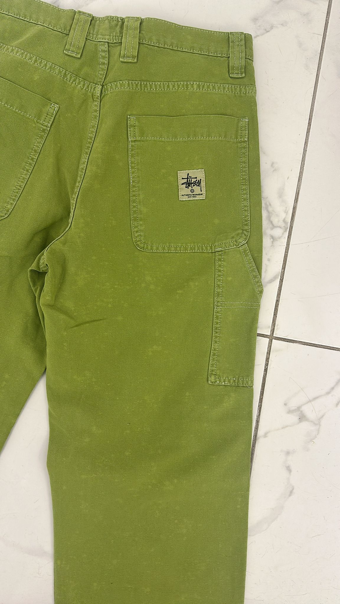 Stussy Stussy Stone Washed Canvas Work Pant, Lime Size US 28 / EU 44 - 5 Thumbnail