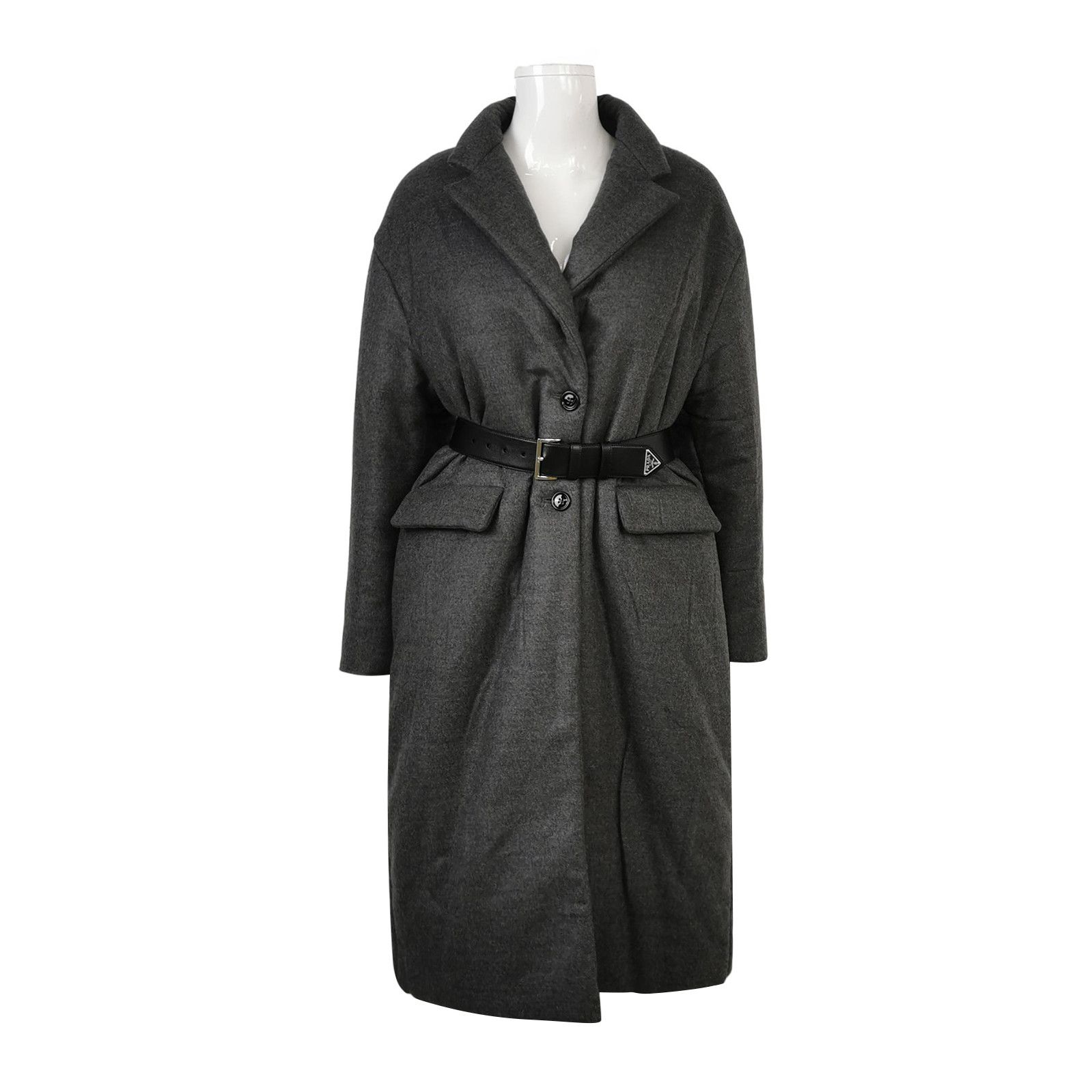 Prada Prada Charcoal Wool Cashmere Blend Coat 0079 Size US S / EU 44-46 / 1 - 1 Thumbnail