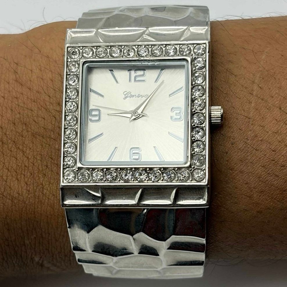 Geneva Y2K Silver Crystal Geneva Watch Size ONE SIZE - 2 Thumbnail