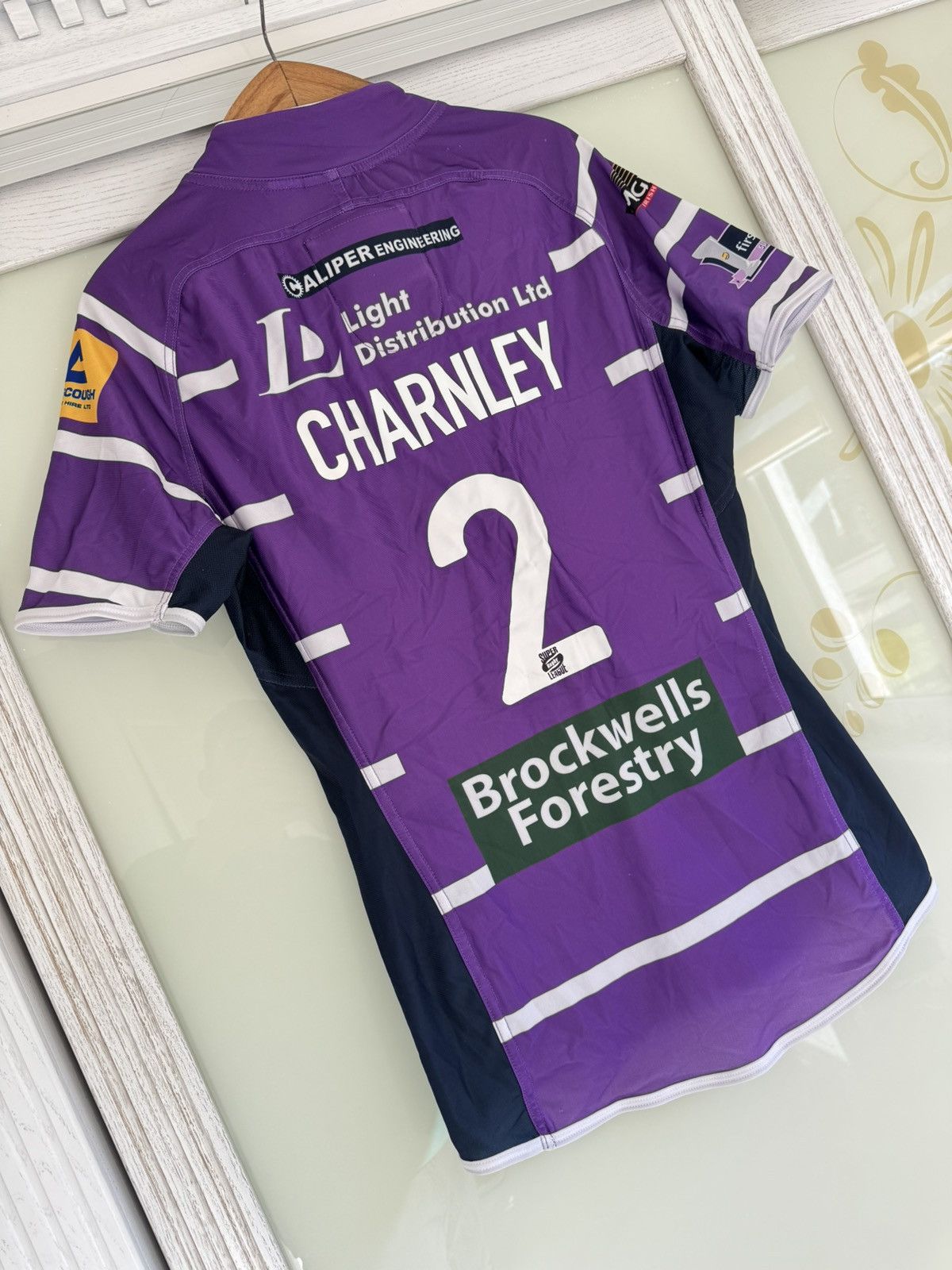 Vintage Josh Charnley #2 Wigan Warriors Match Worn 2014 Away Jersey Size US L / EU 52-54 / 3 - 5 Thumbnail