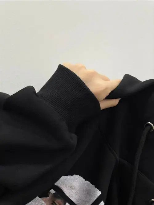 Designer Hip Hop Street Retro Loose Casual Hooded Sweatshirt Size US L / EU 52-54 / 3 - 4 Thumbnail