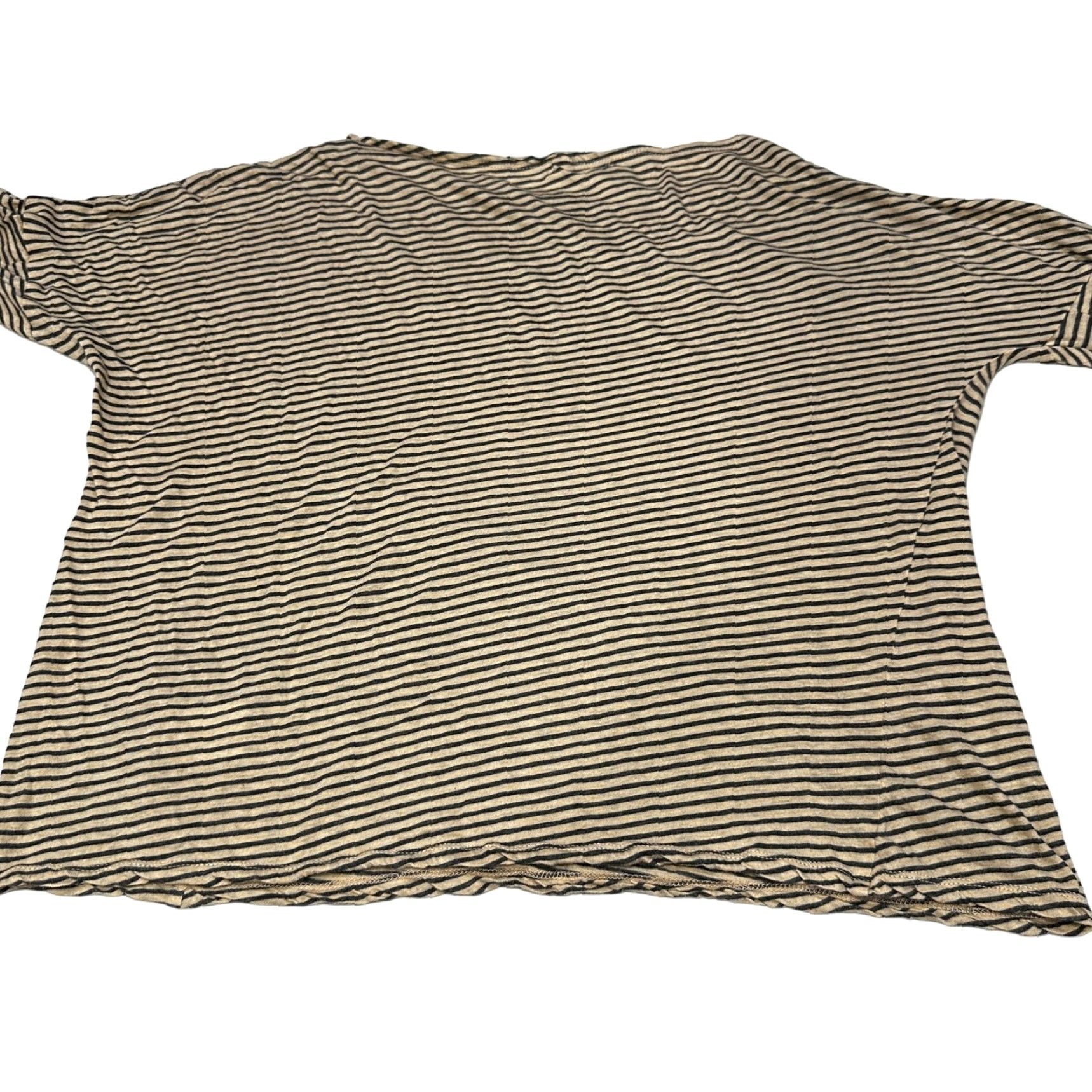 Vintage MOD REF Shirt Women M Beige Gray Cotton Striped Long Sleeve Lightweight Regular Size M / US 6-8 / IT 42-44 - 3 Thumbnail