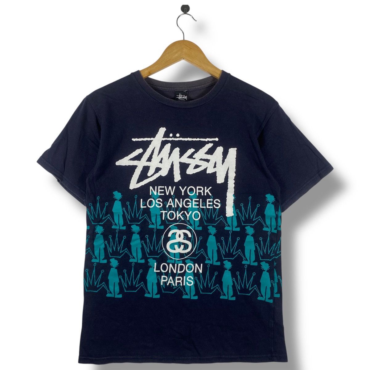 Champion × Stussy Vintage Stussy x Champion World Tour Black Tee