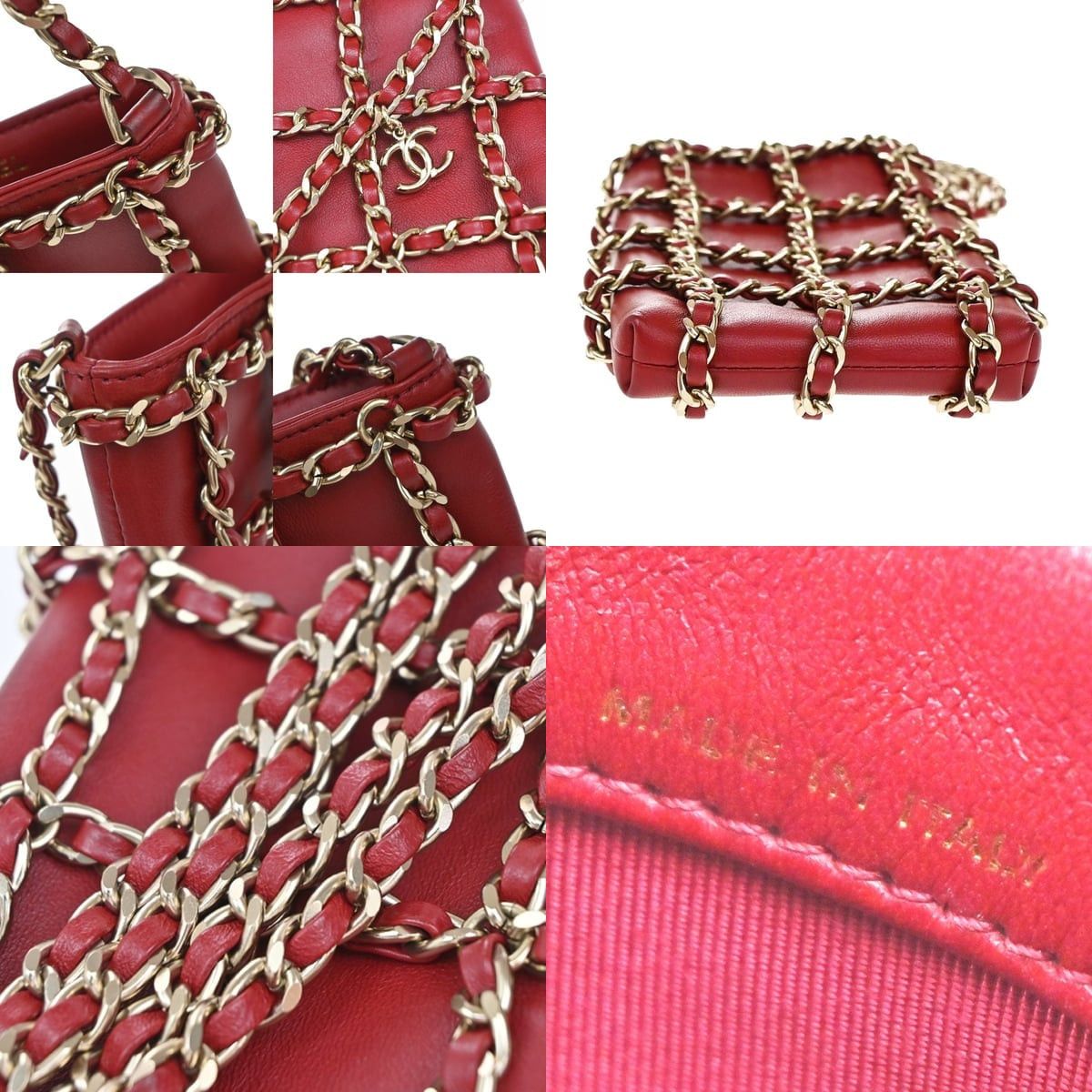 Chanel Chanel Lambskin Tech Me Out With Chain Clutch Red Size ONE SIZE - 5 Thumbnail