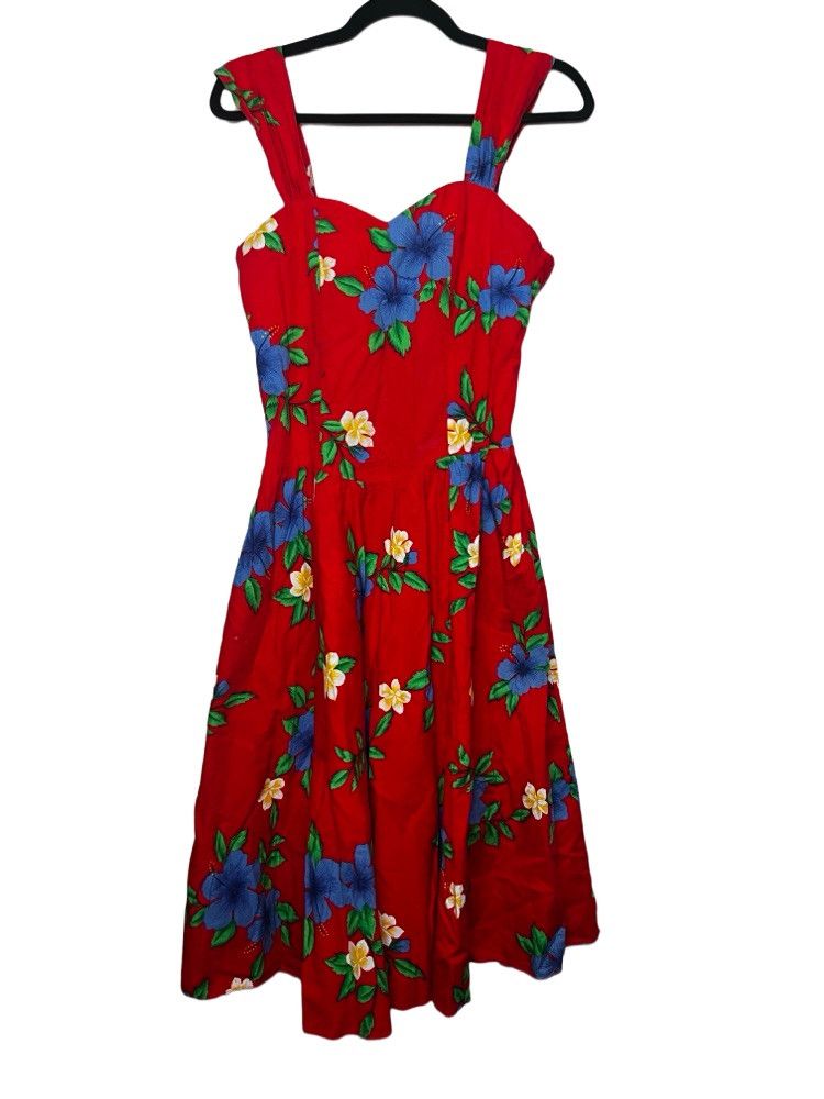Vintage Vintage 1980’s Royal Creations Red Hawaiian Floral Dress Size M / US 6-8 / IT 42-44 - 1 Thumbnail