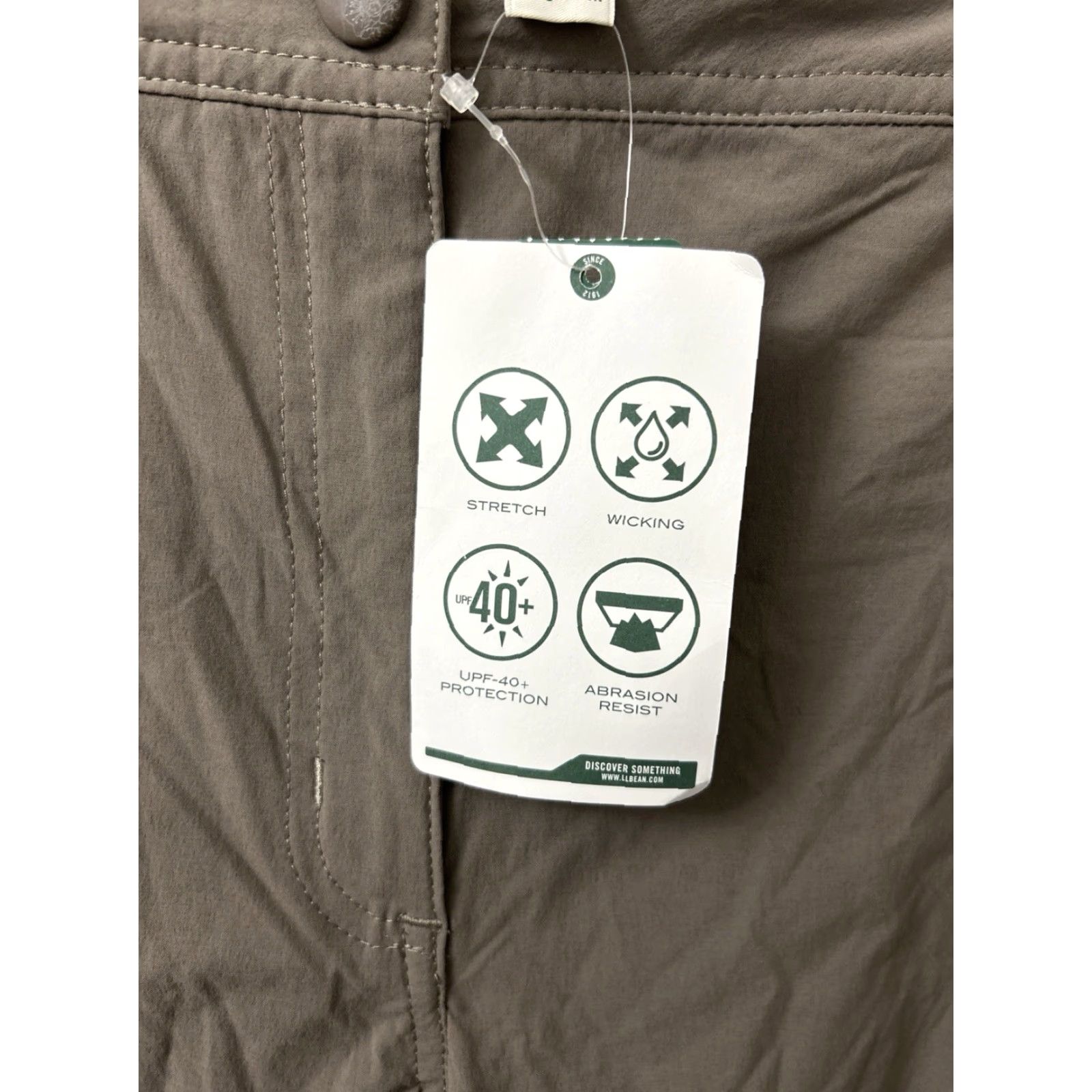 Vintage LL Bean Comfort Trail Pants Womens Regular Size 20x32 Brown Nylon Spandex Stretch Pockets Travel Casual Workwear NWT Size 42" / US 20 - 5 Thumbnail