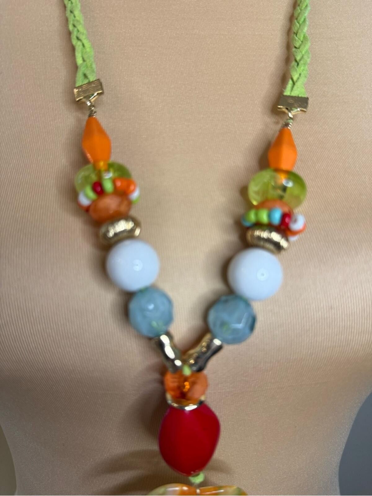Other Tropical necklace earring set multicolor bead Amber earrings Size ONE SIZE - 5 Thumbnail