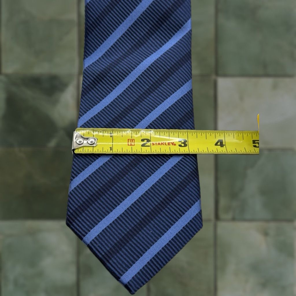 Vintage Robert Jensen Tie Men Silk Cotton Striped Made in Italy Size ONE SIZE - 1 Thumbnail