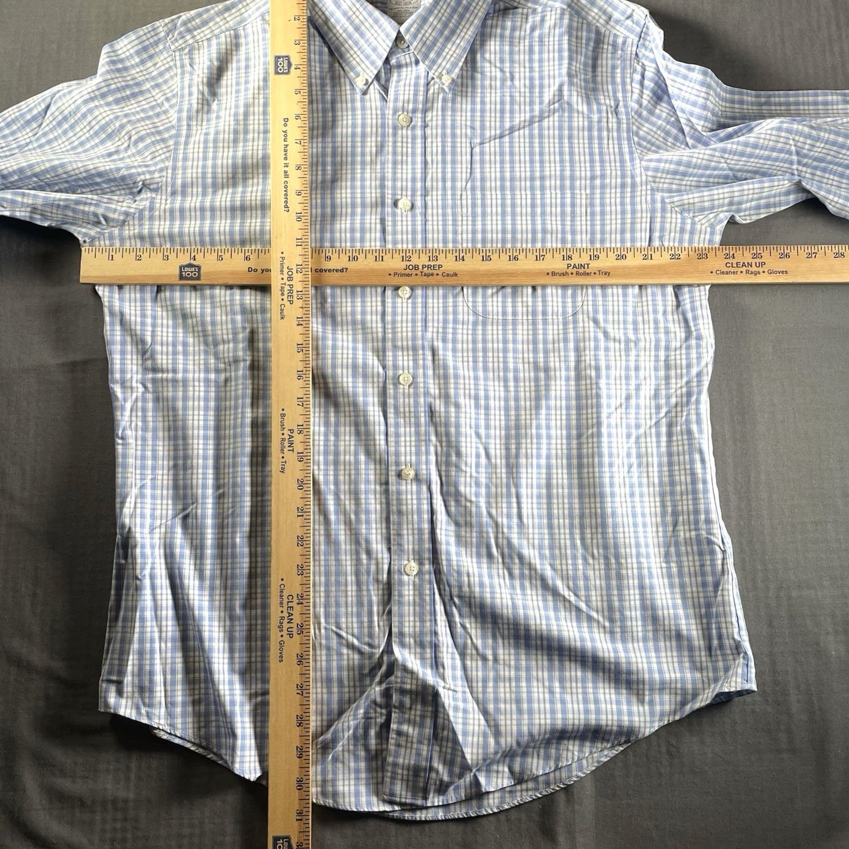 Brooks Brothers Brooks Brothers Shirt Mens Large Blue White Plaid Supima Cotton Dress Button Up Size 42R - 3 Thumbnail