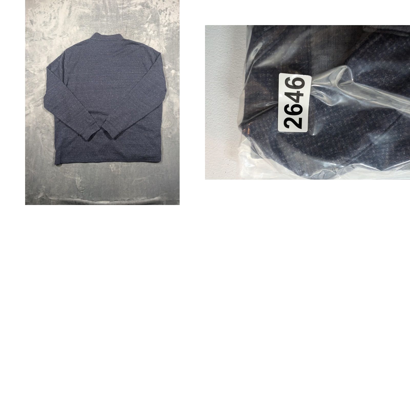 johnnie-O johnnie-O Pullover Mens XL Blue Heather Waffle Knit Button Mock Neck Sweater Size US XL / EU 56 / 4 - 8 Thumbnail