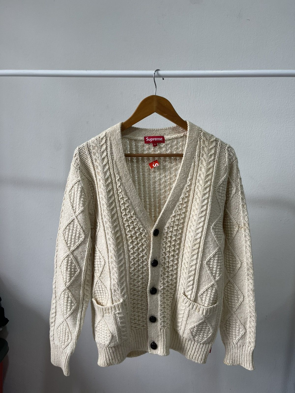 Supreme Supreme Cable Knit Cardigan Size US S / EU 44-46 / 1 - 1 Thumbnail