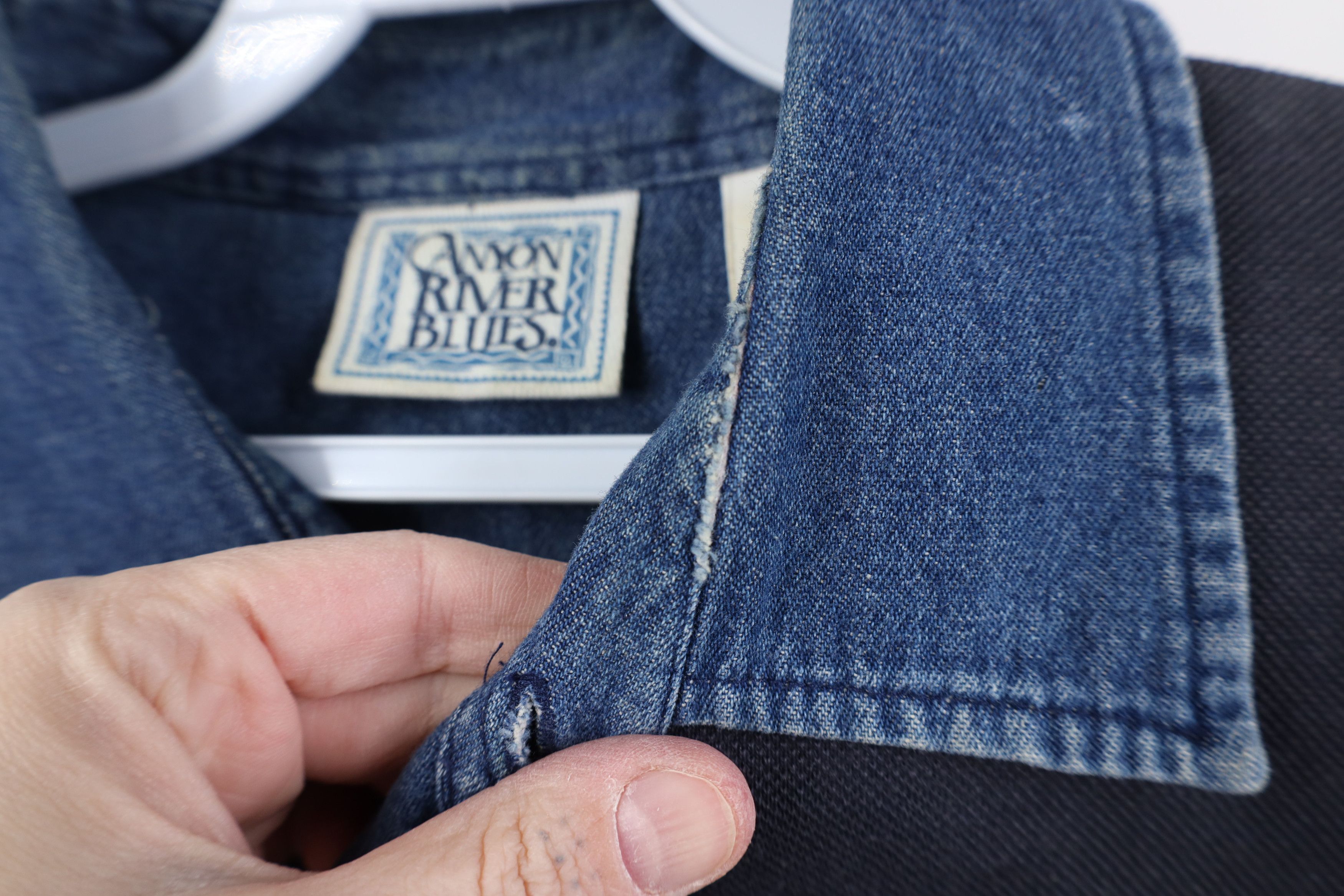 Vintage Vintage 90s Streetwear Denim Collar Baggy Ombre Polo Shirt Size US M / EU 48-50 / 2 - 6 Thumbnail