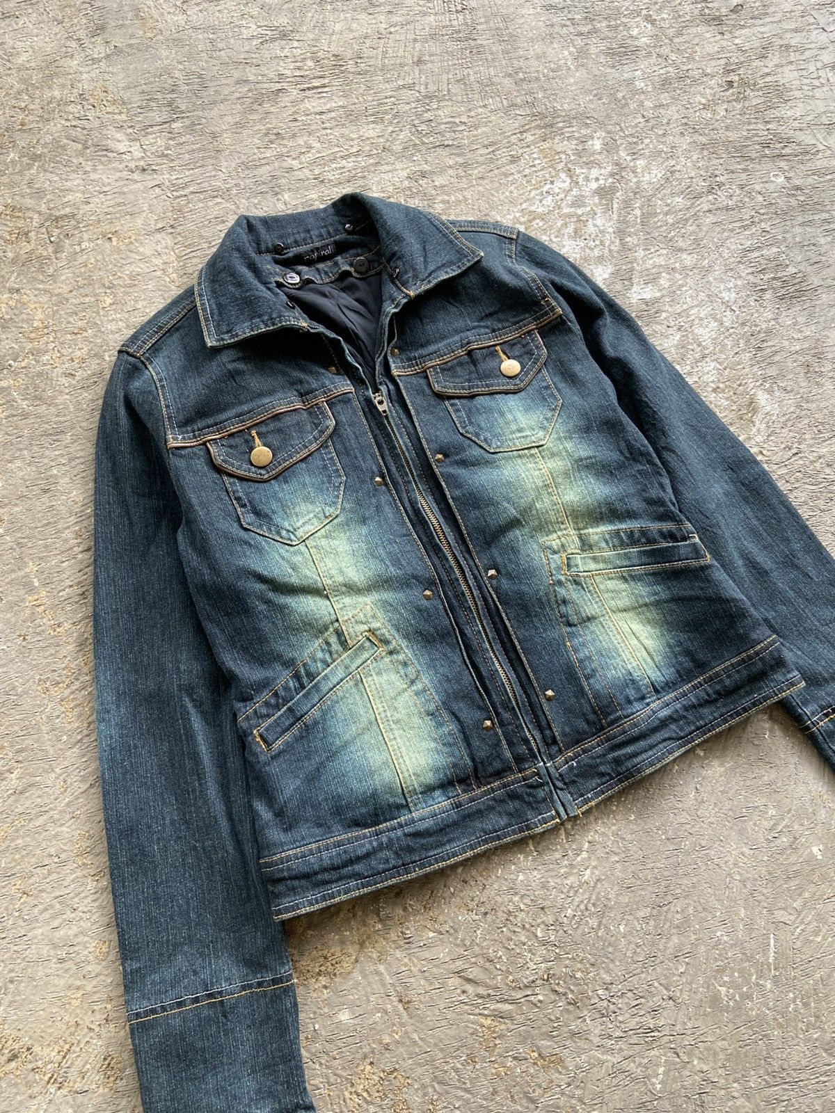 JACKROSE 2000s Papiral - Vkei Style Mud Wash Denim Jacket Size M / US 6-8 / IT 42-44 - 2 Thumbnail